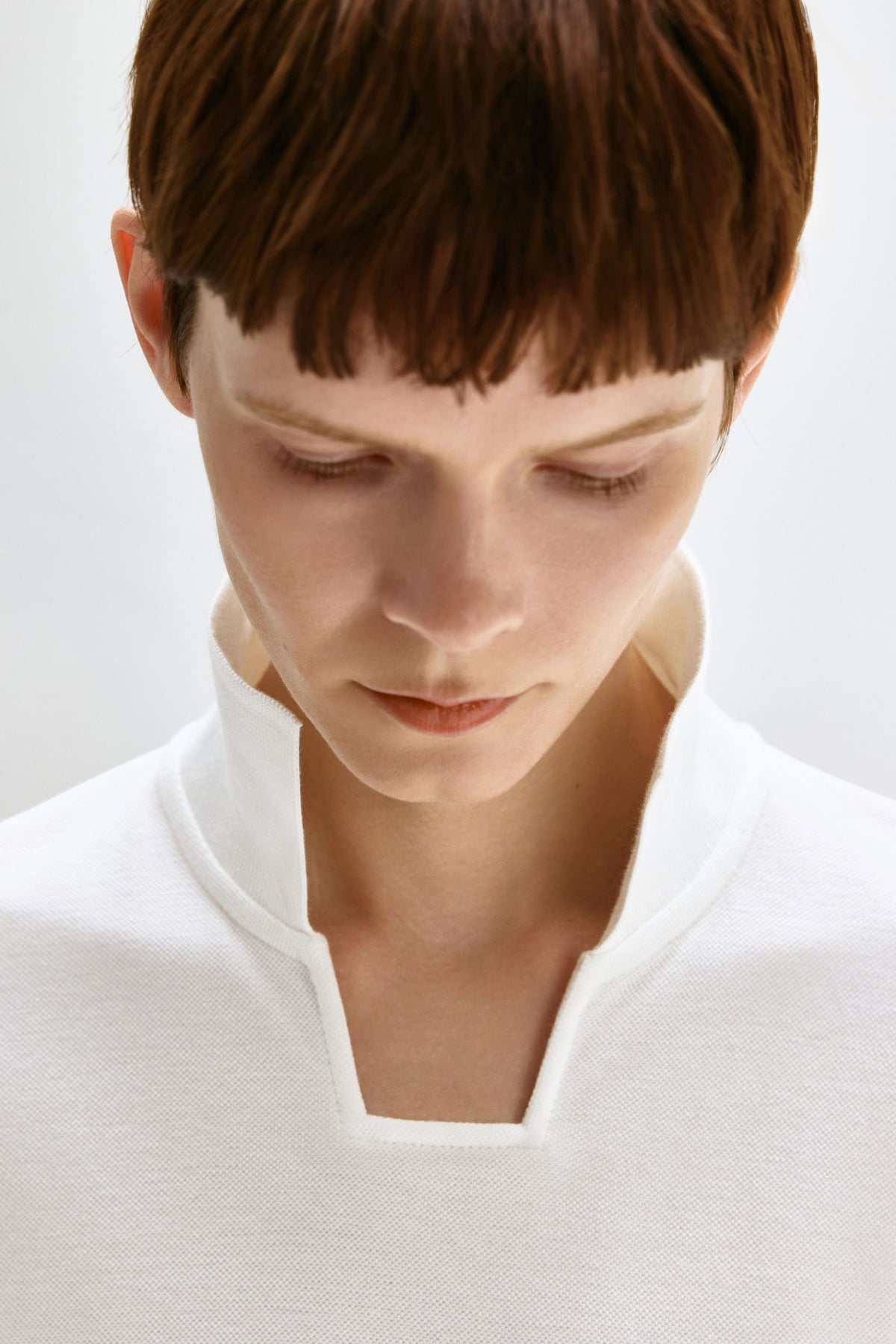 SQUARE NECK POLO (White) - Bessette