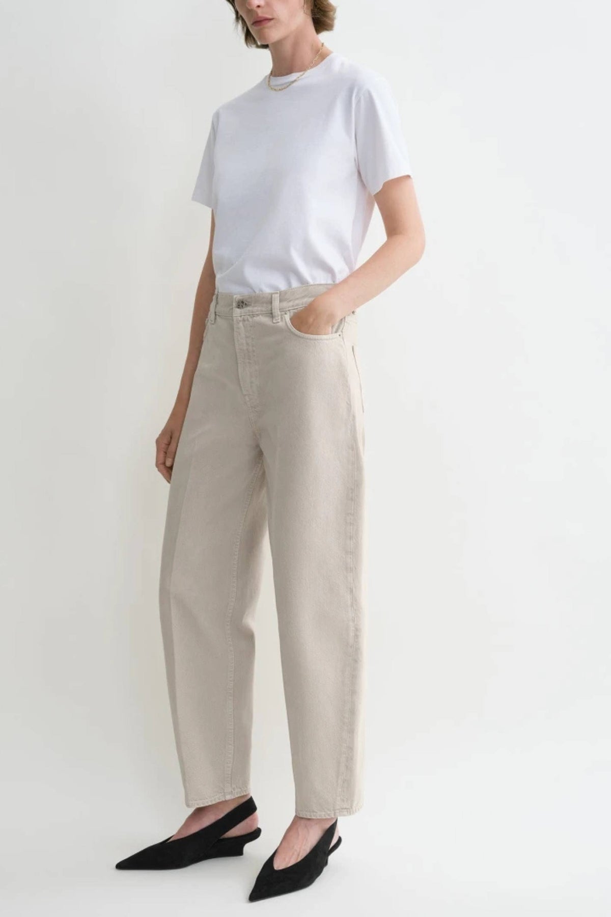 Wide Tapered Leg Denim smoke grey