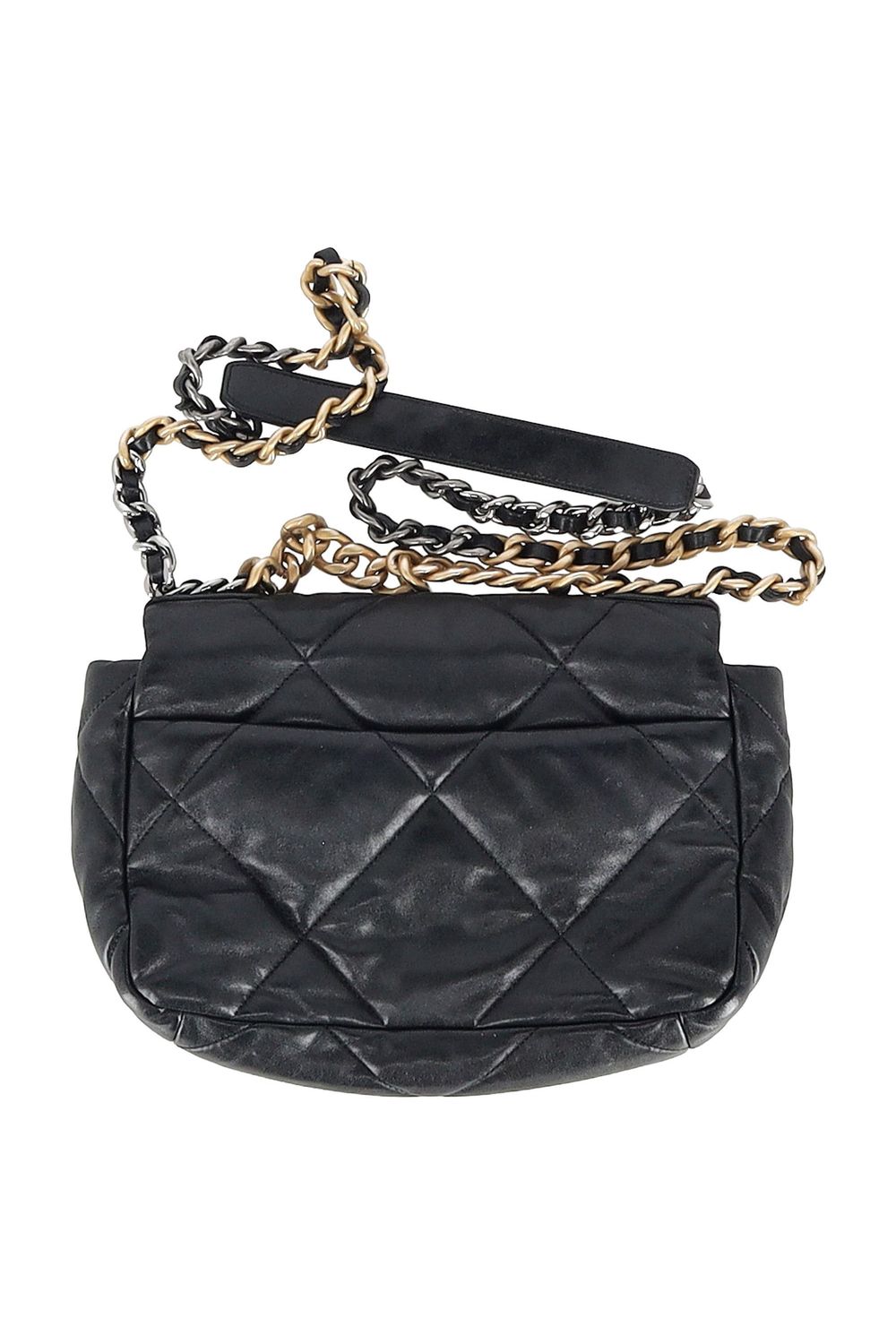 Chanel Quilted Chanel 19 Large Flap Bag in Black Leather