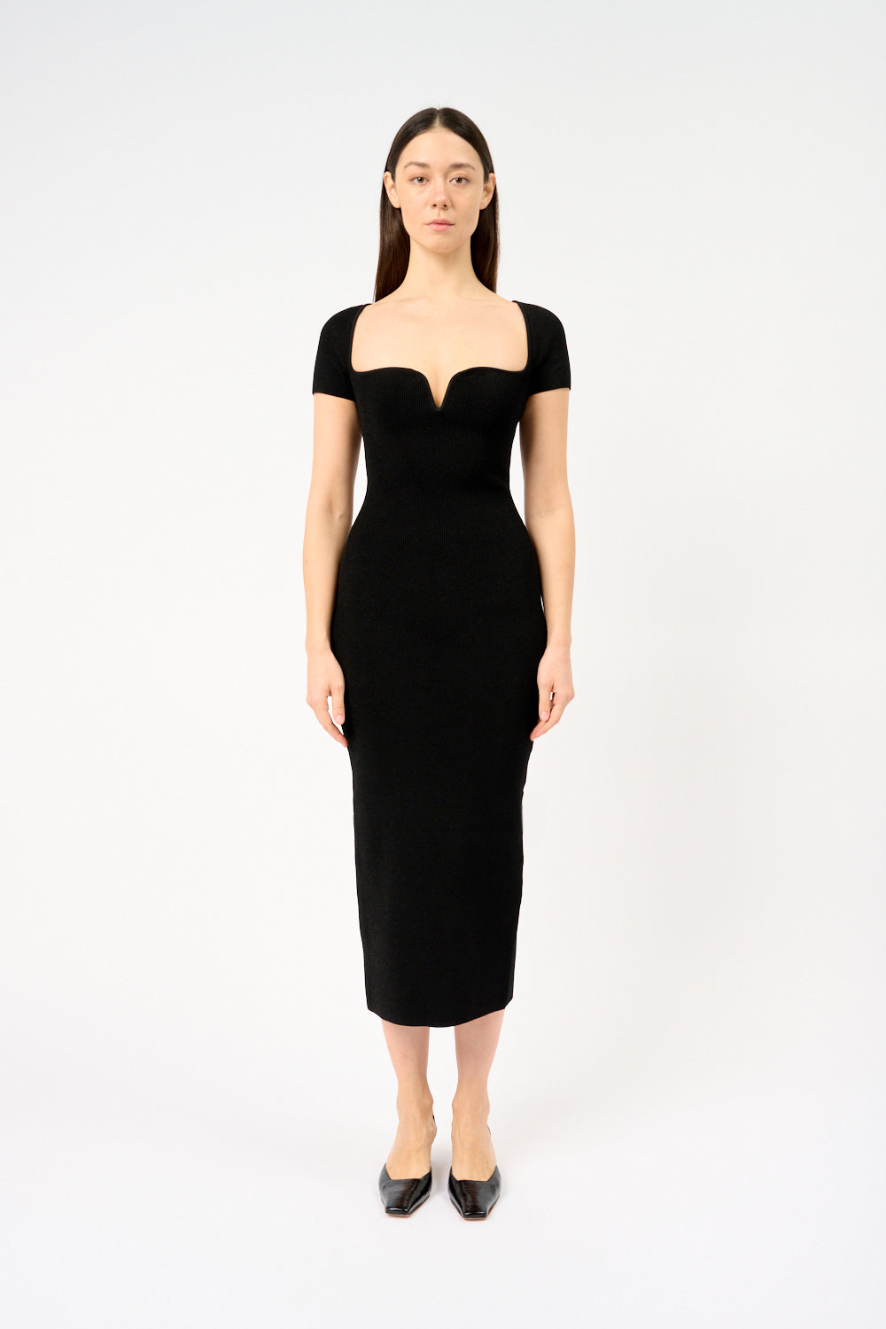 Gaia Black Power Knit Dress