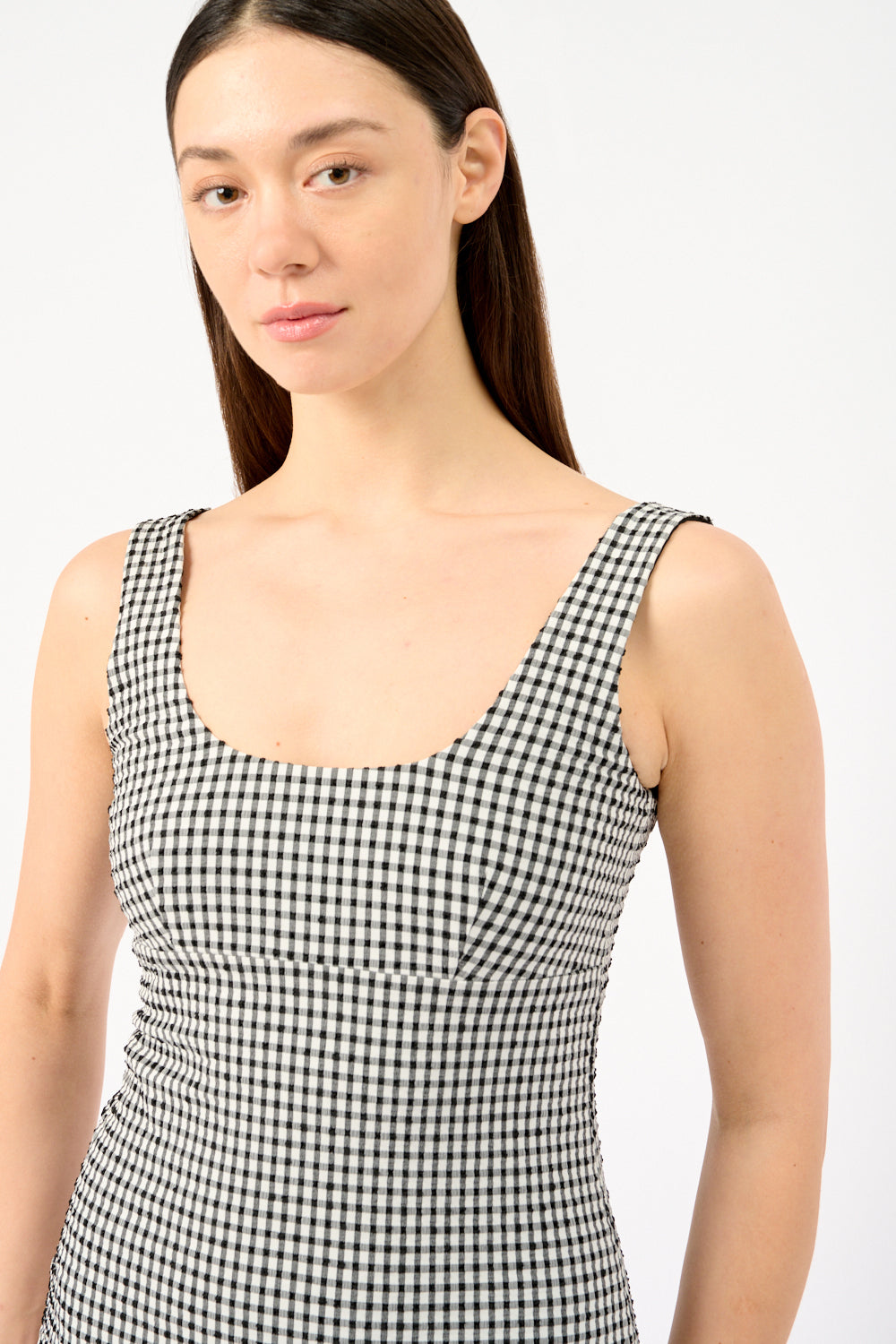 Mini-Gingham-Kleid