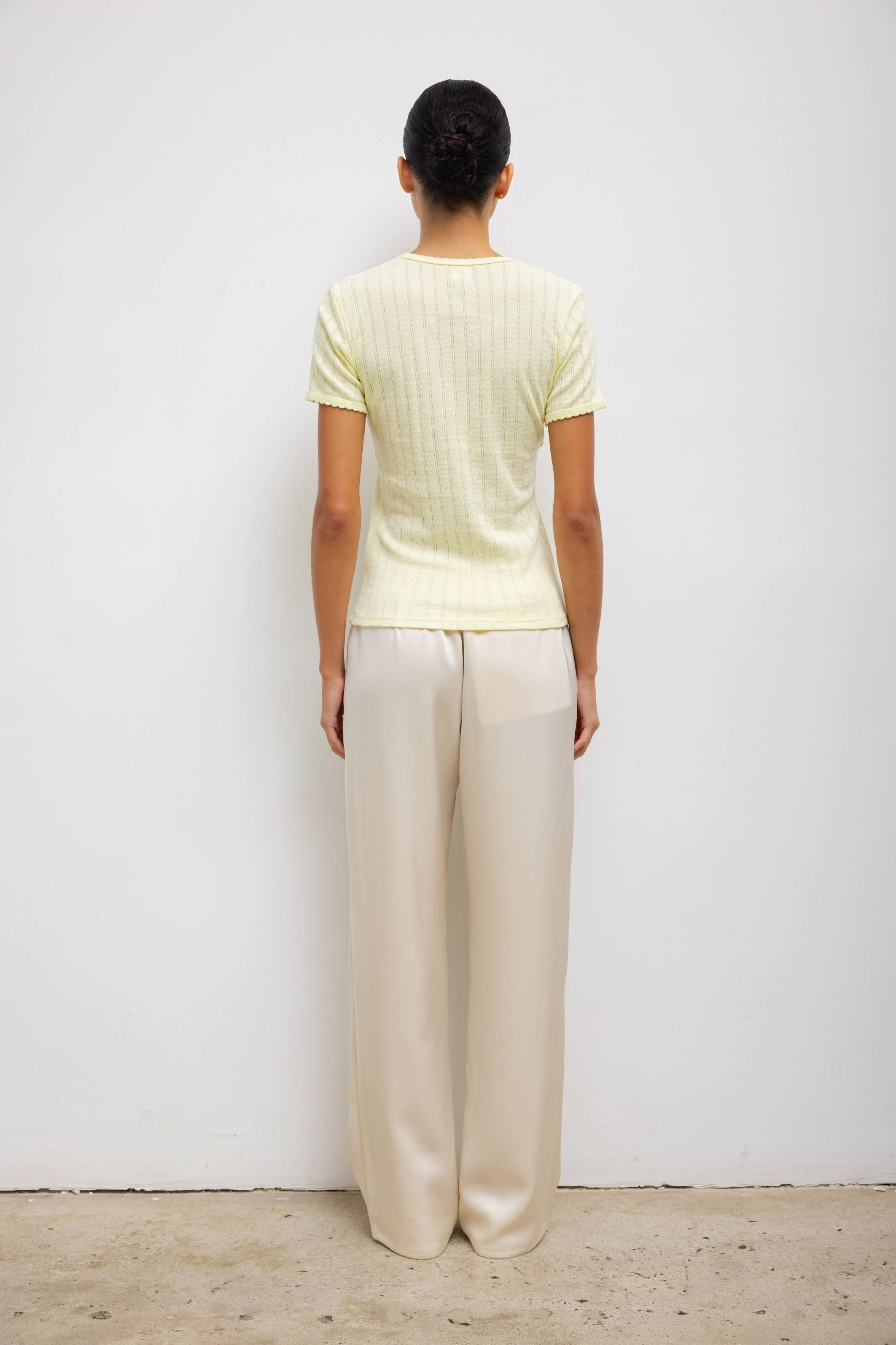 Canary Pointelle slim fit Tee - Bessette