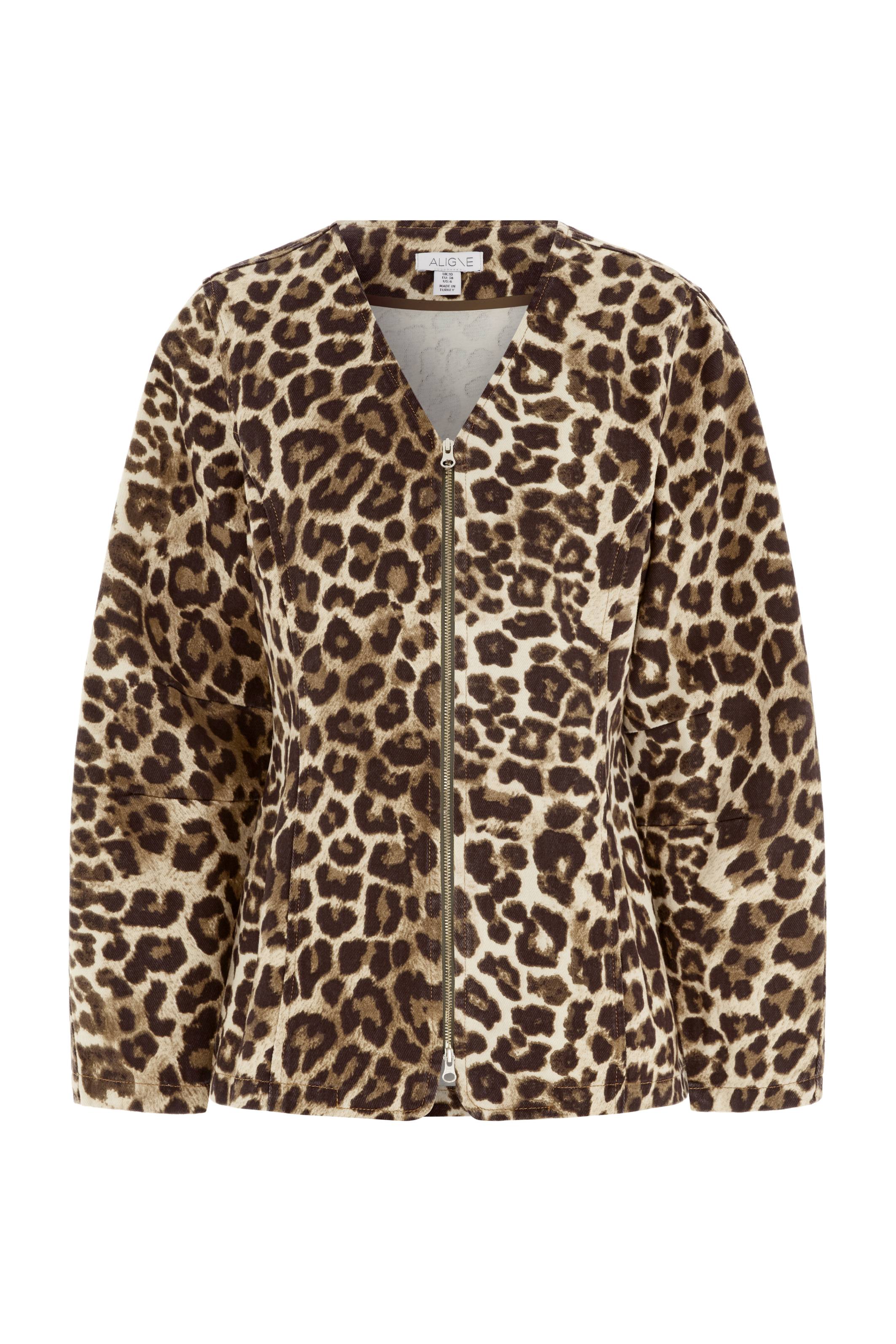 Toni Leopard Print Denim Jacket - Bessette
