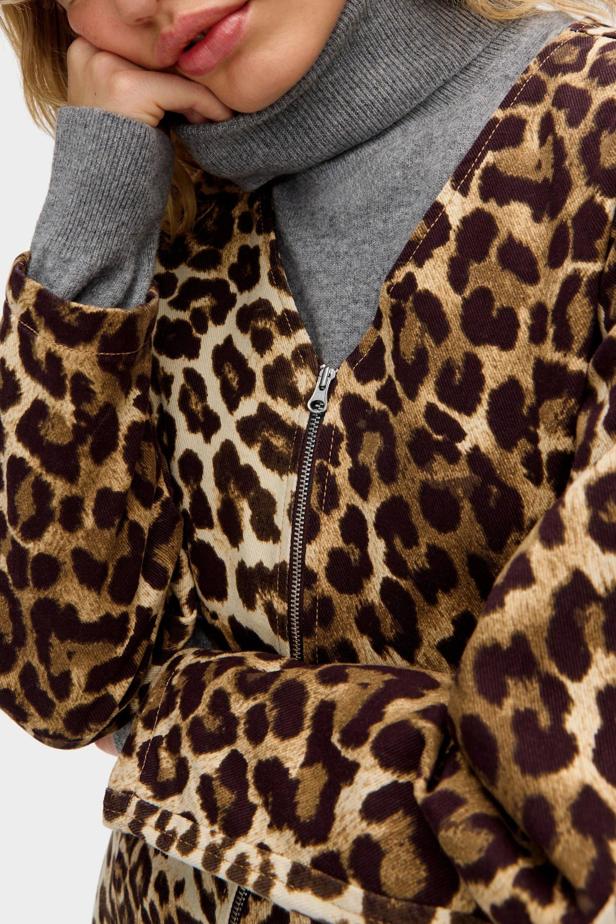 Toni Leopard Print Denim Jacket - Bessette