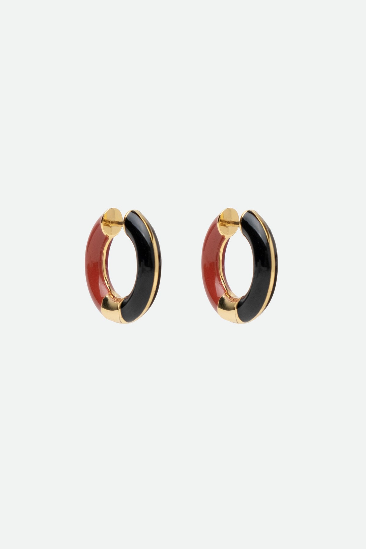 TWO-COLOR EARRINGS (red/black) - Bessette