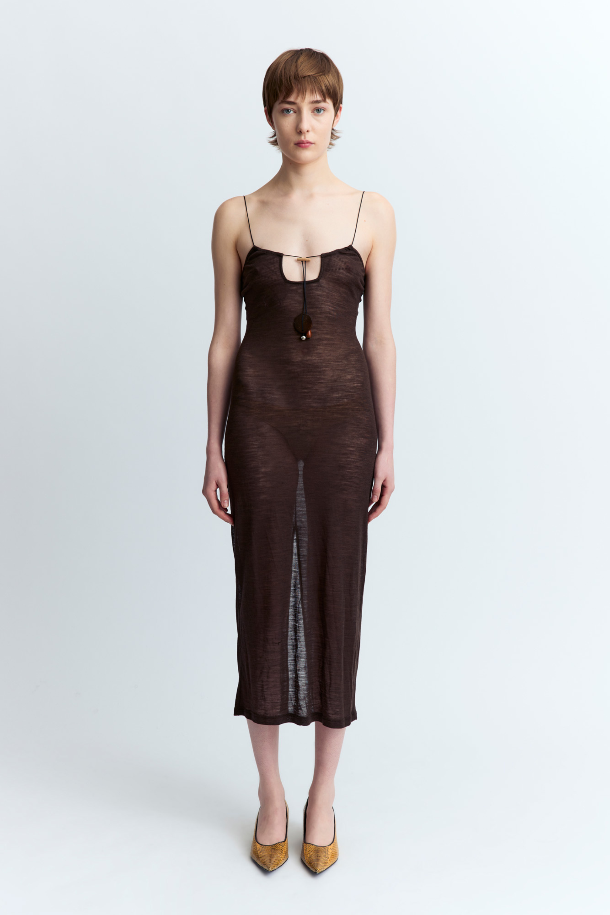 Solaria Midi Dress Brown - Bessette