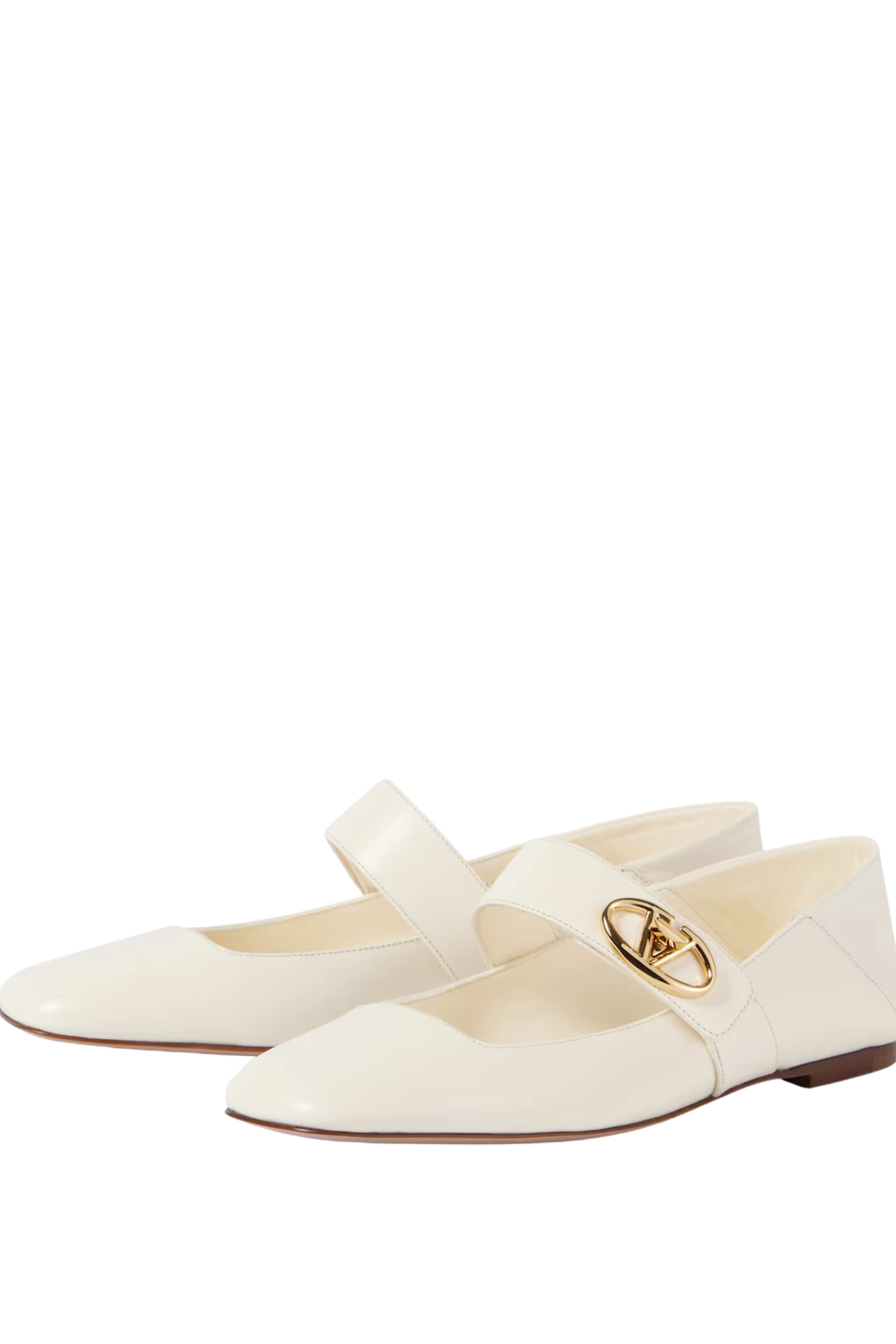 Valentino V-Logo Mary Jane Flats - Ivory - Bessette
