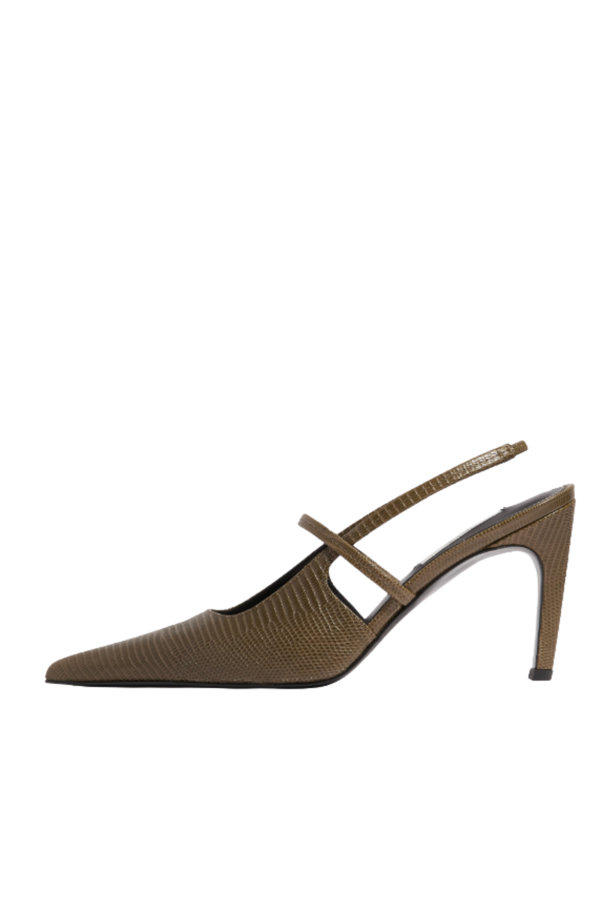 85 Sharp Slingback Lizard Dark Oliver