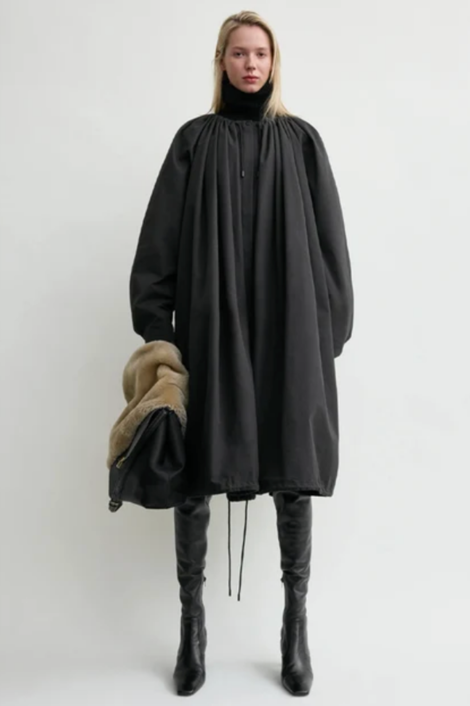 Gathered Parachute Coat