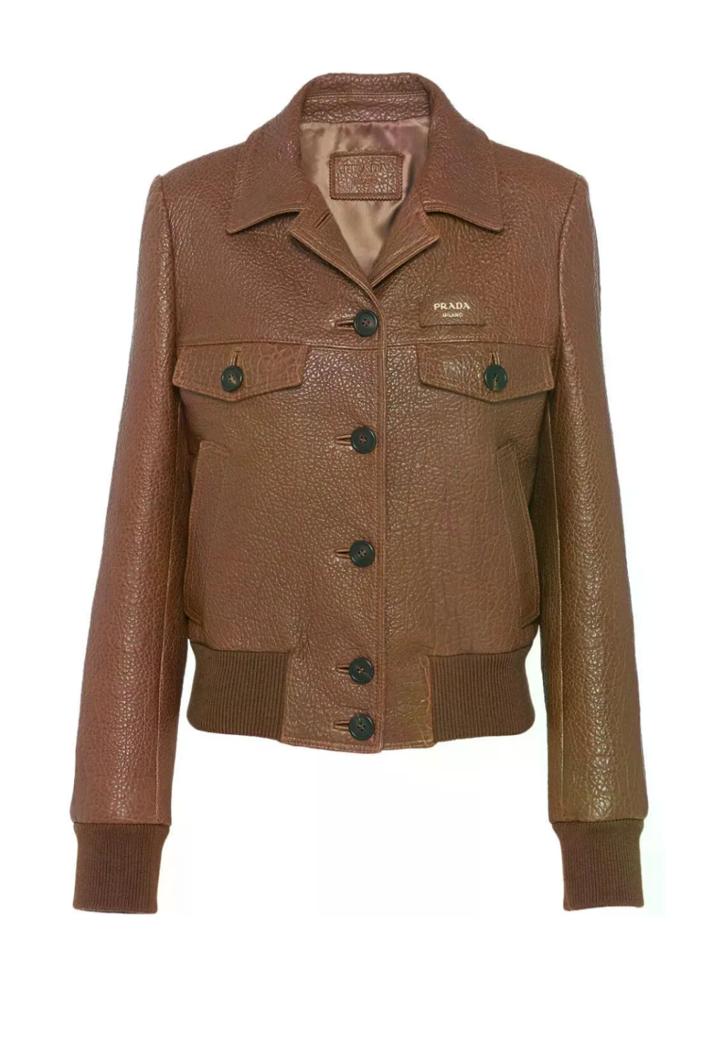 Crocodile-embossed Leather Jacket