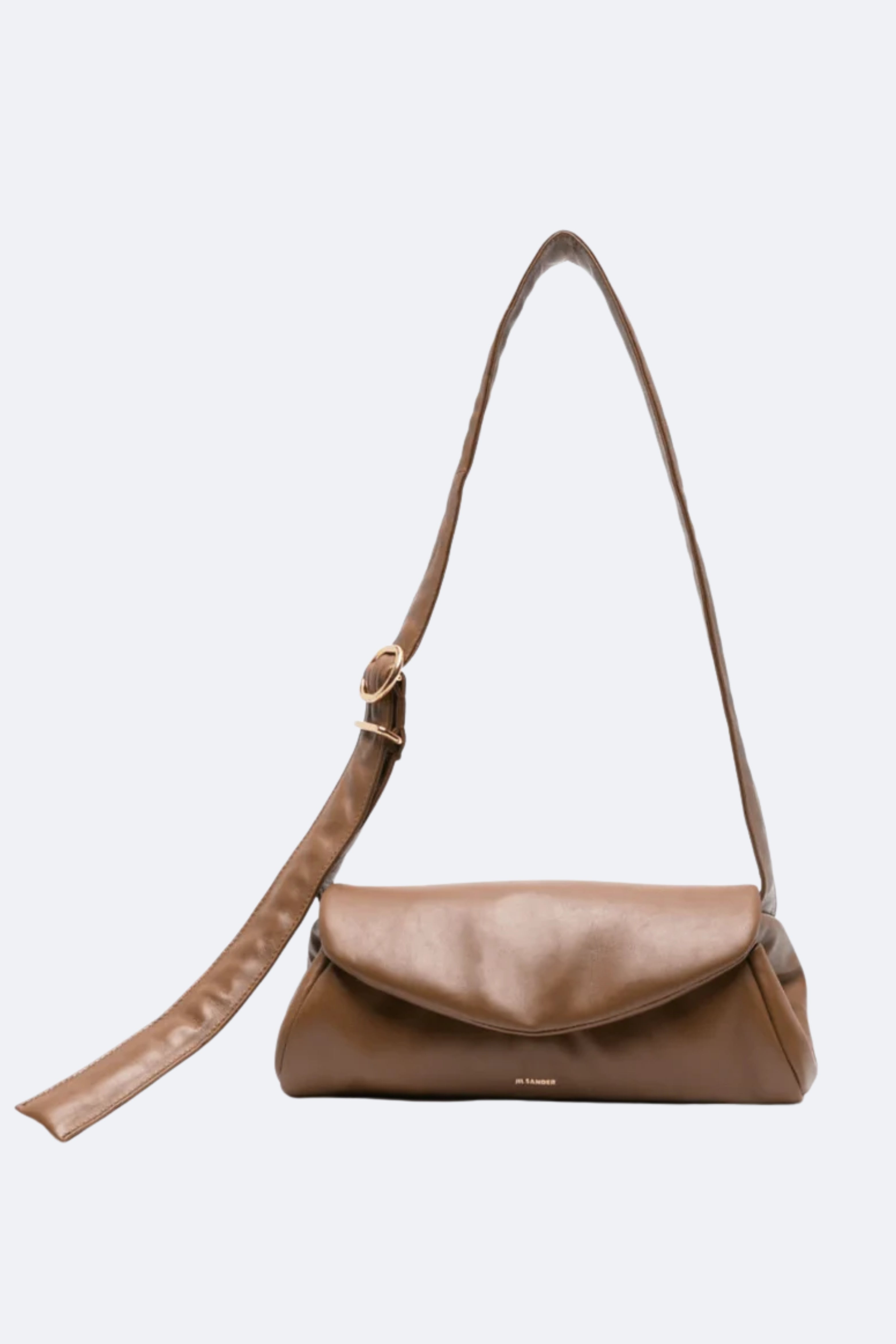 Jil Sander Cinnamon Small Cannolo Padded Leather Shoulder Bag
