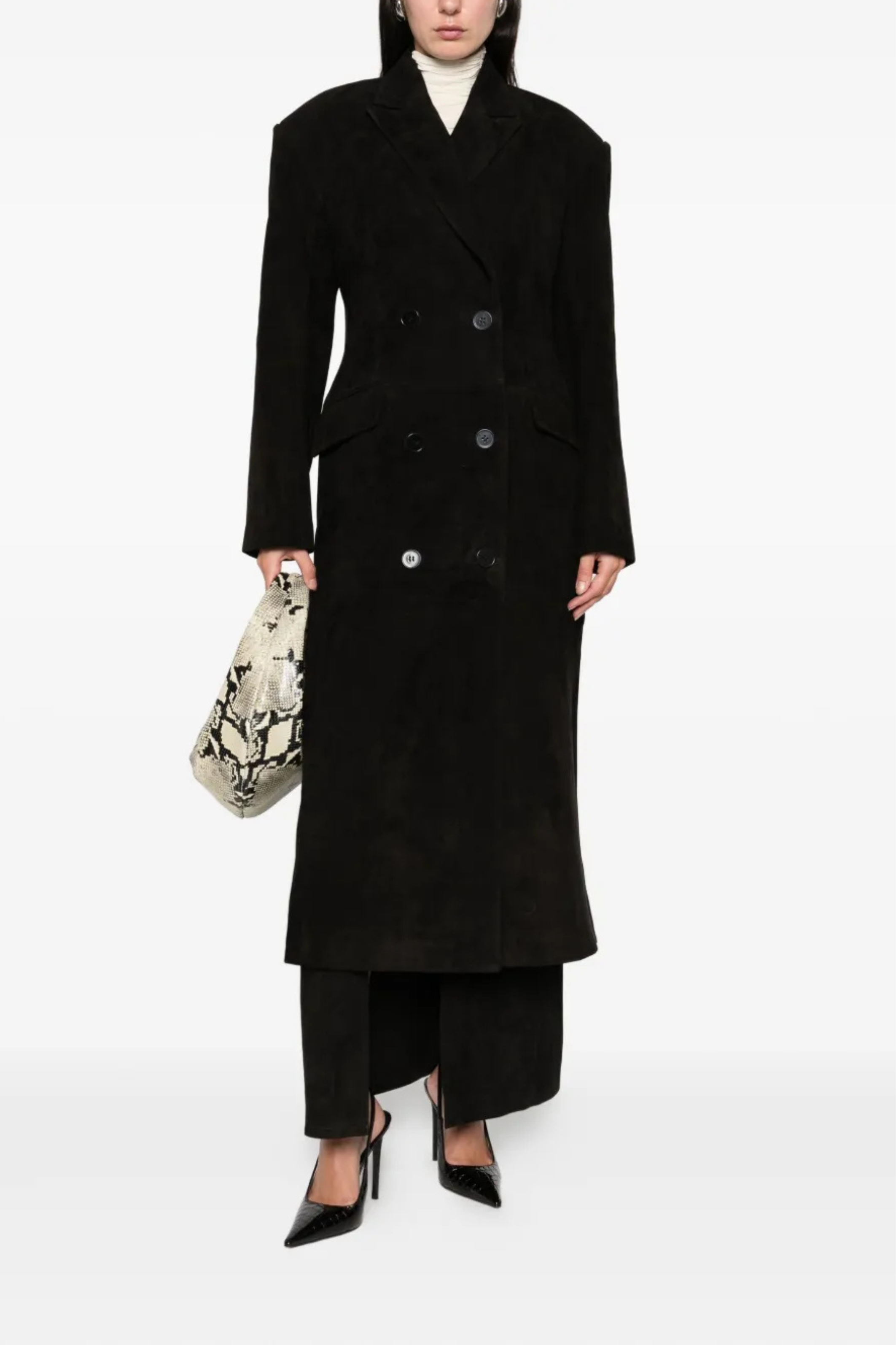 Aggie Suede Coat Black