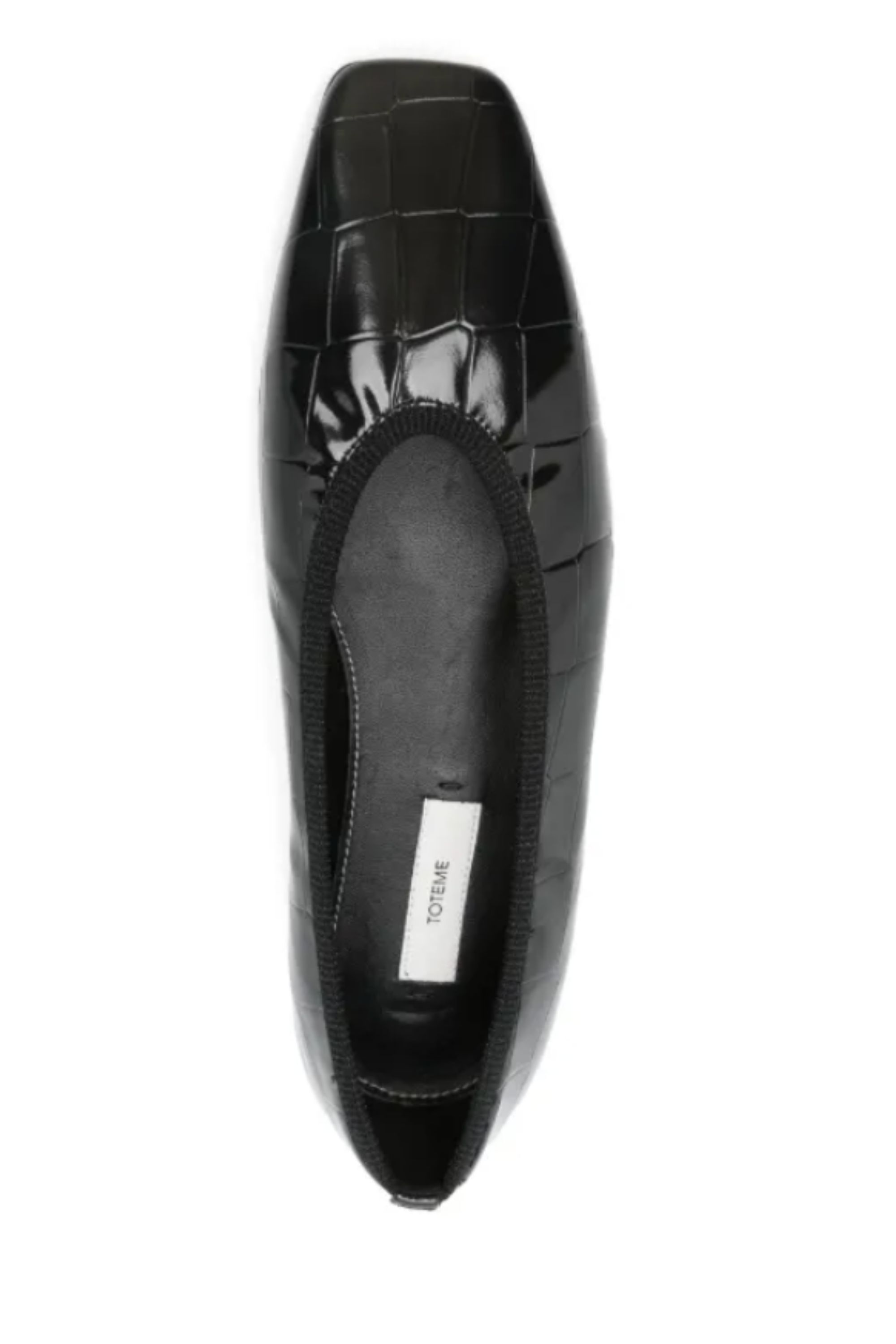 Minimalist Croco-Embossed Ballerinas
