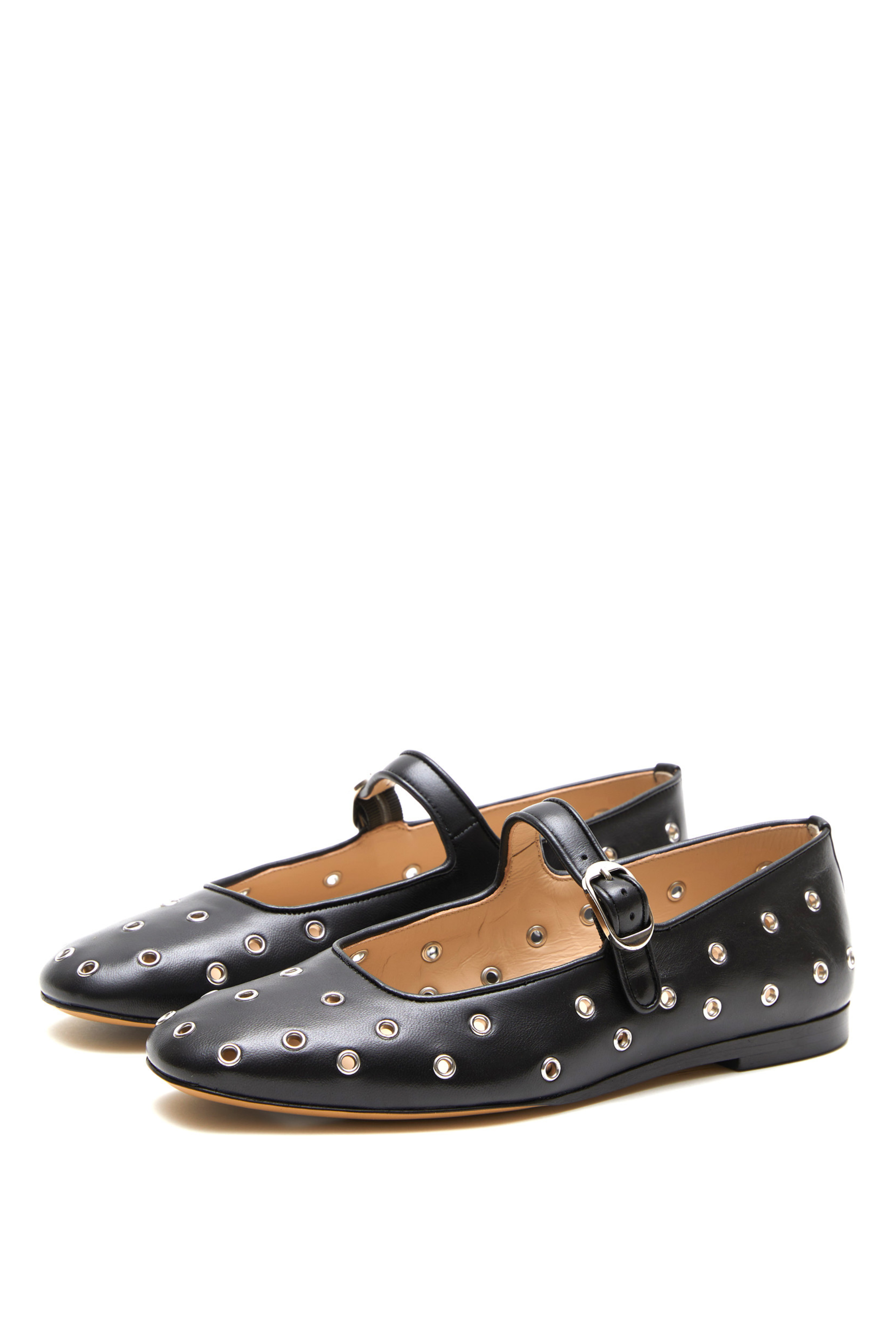 Le Monde Béryl Classic Eyelet Studded Leather Mary Jane