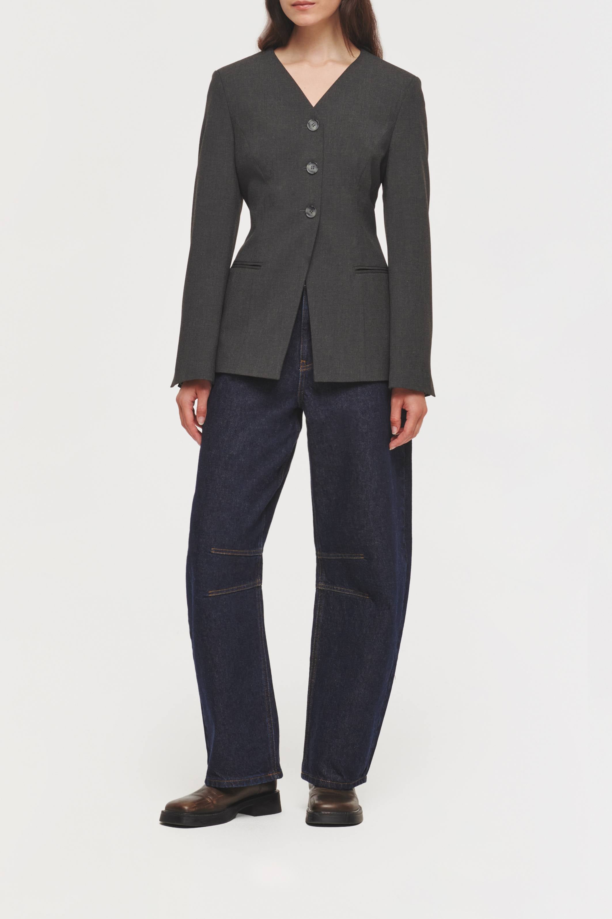Daphne V Neck Waisted Blazer - Bessette