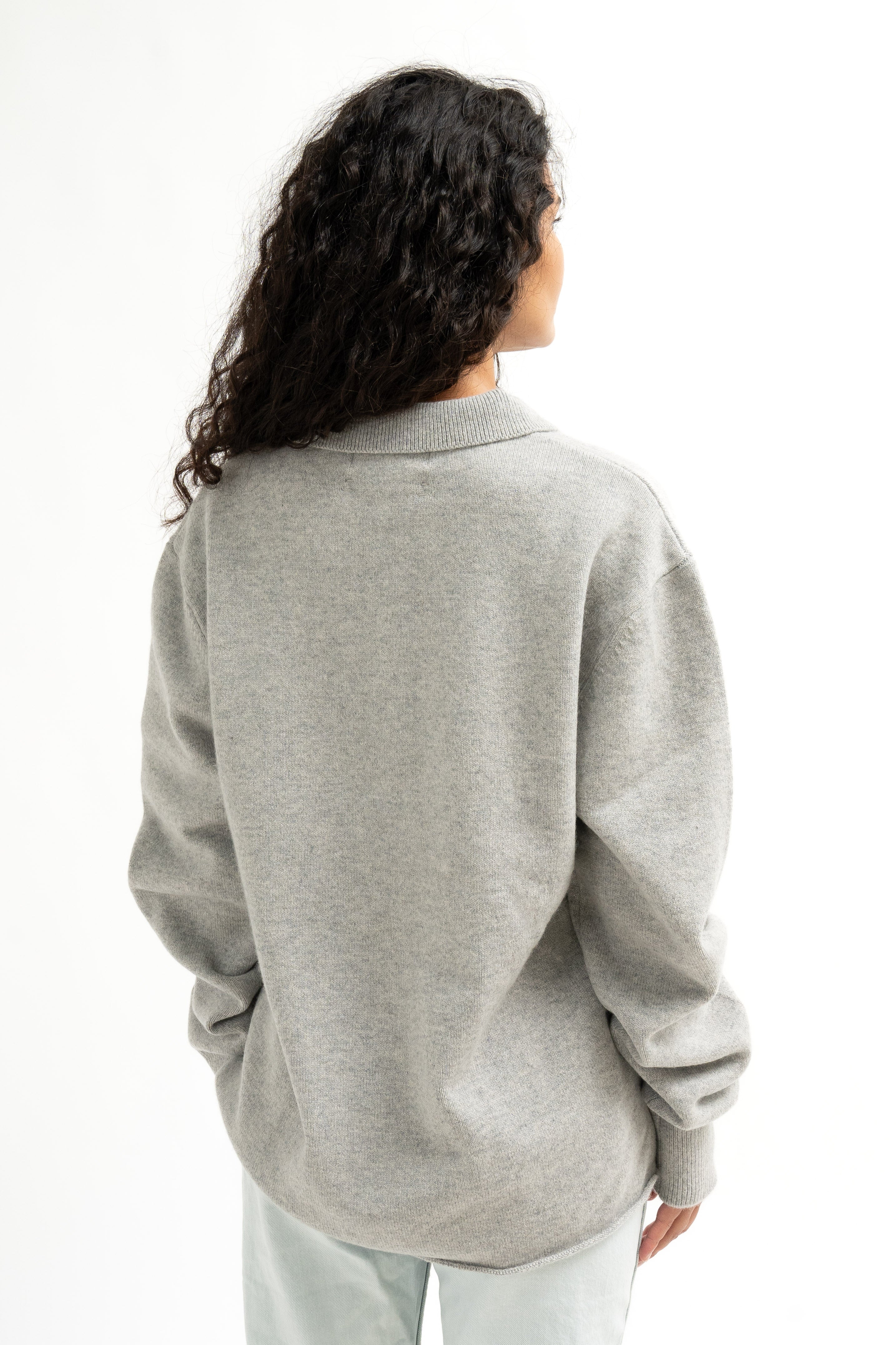 Extreme Cashmere N°357 Marylebone cashmere-blend polo sweater Grey