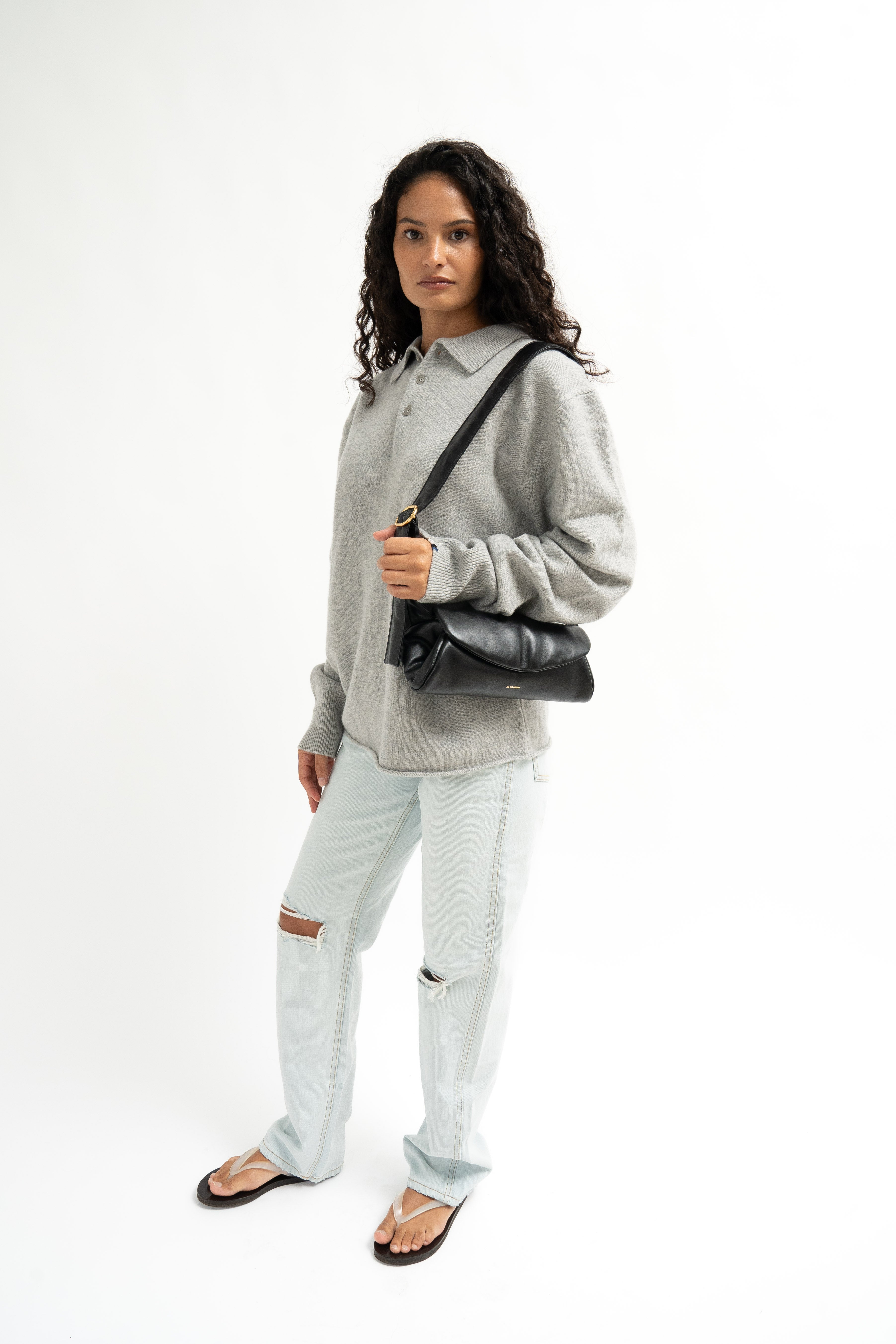 Jil Sander Small Cannolo Padded Leather Shoulder Bag