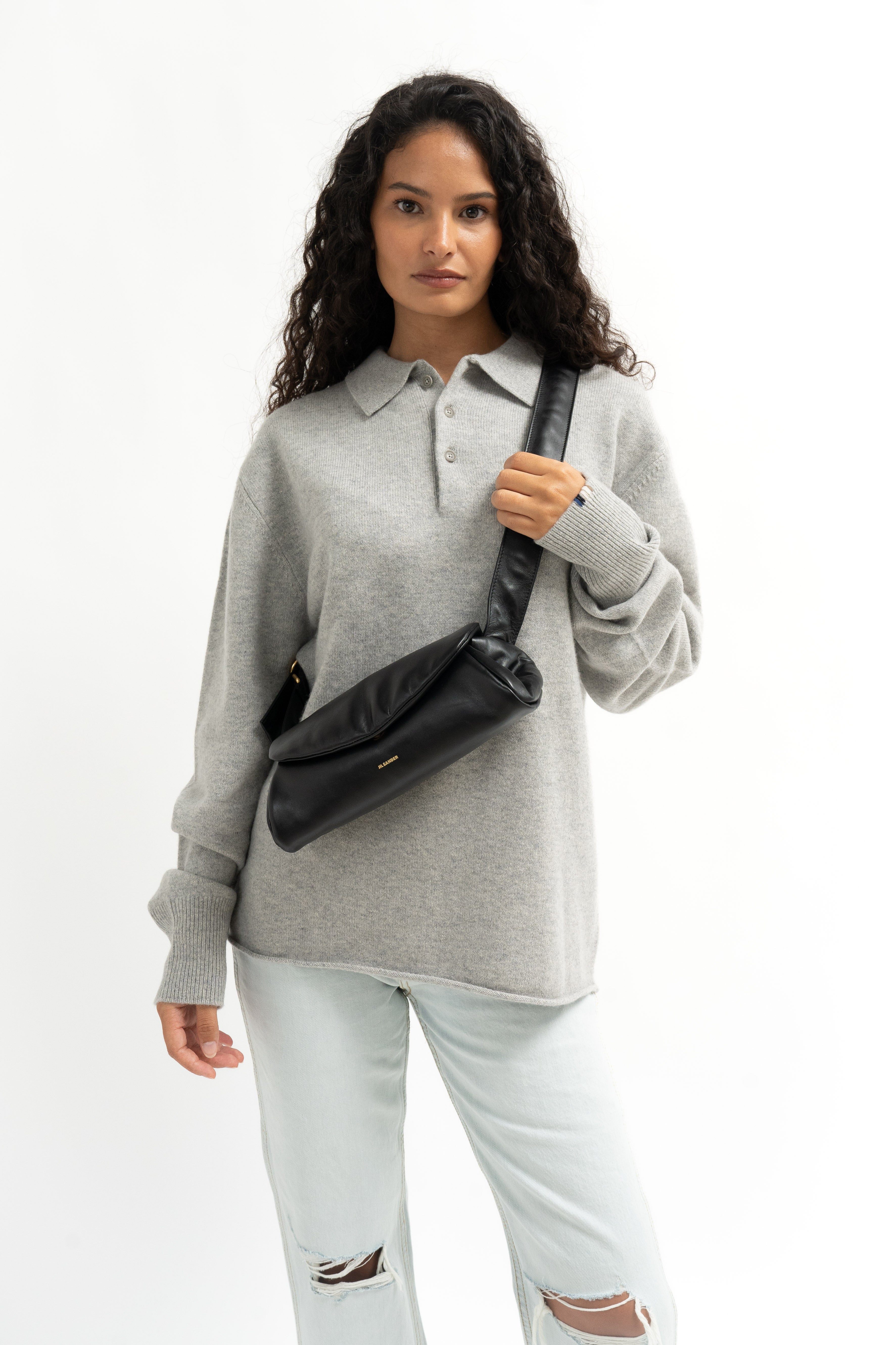 Jil Sander Small Cannolo Padded Leather Shoulder Bag