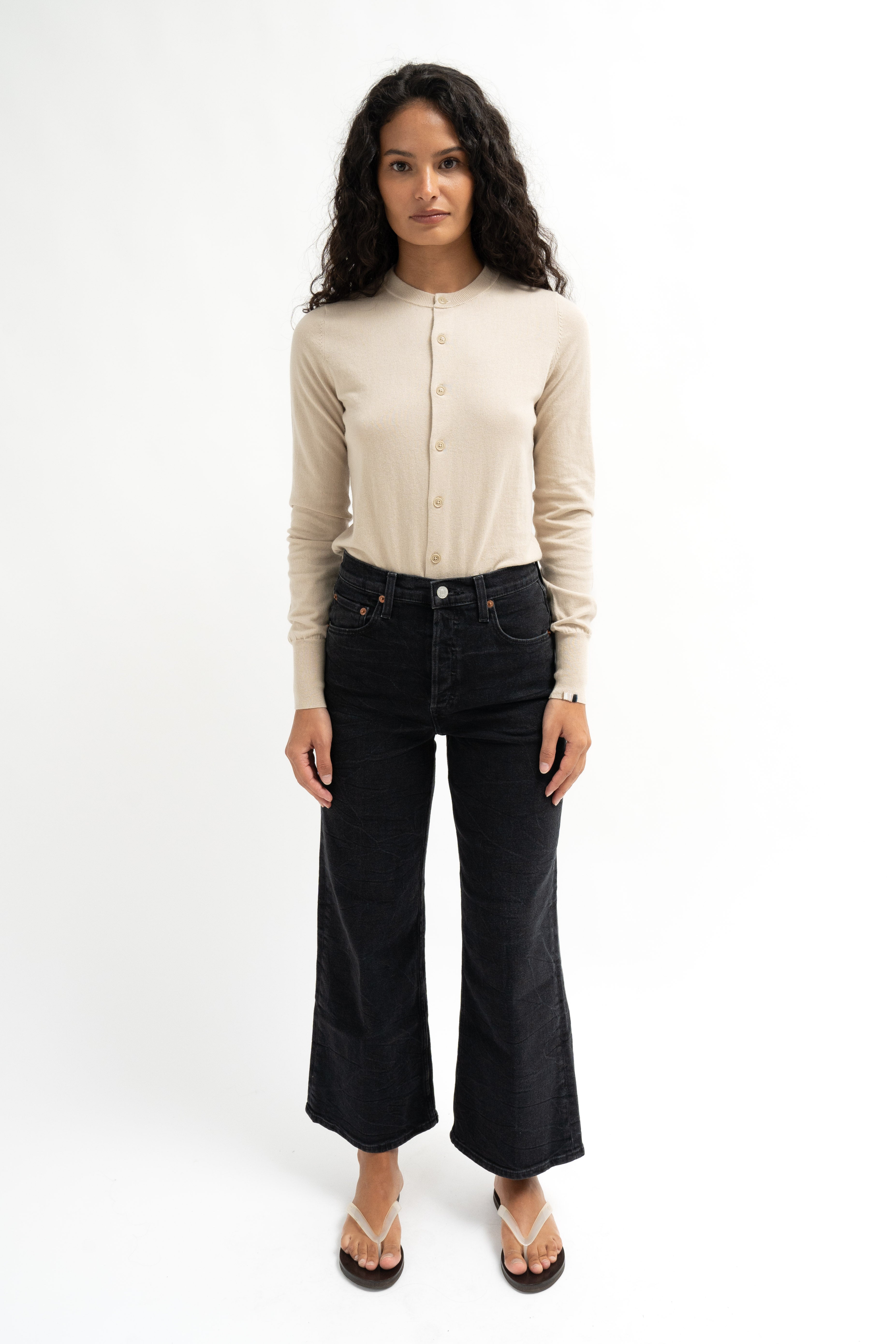 Re/Done High Rise Wide Leg Crop