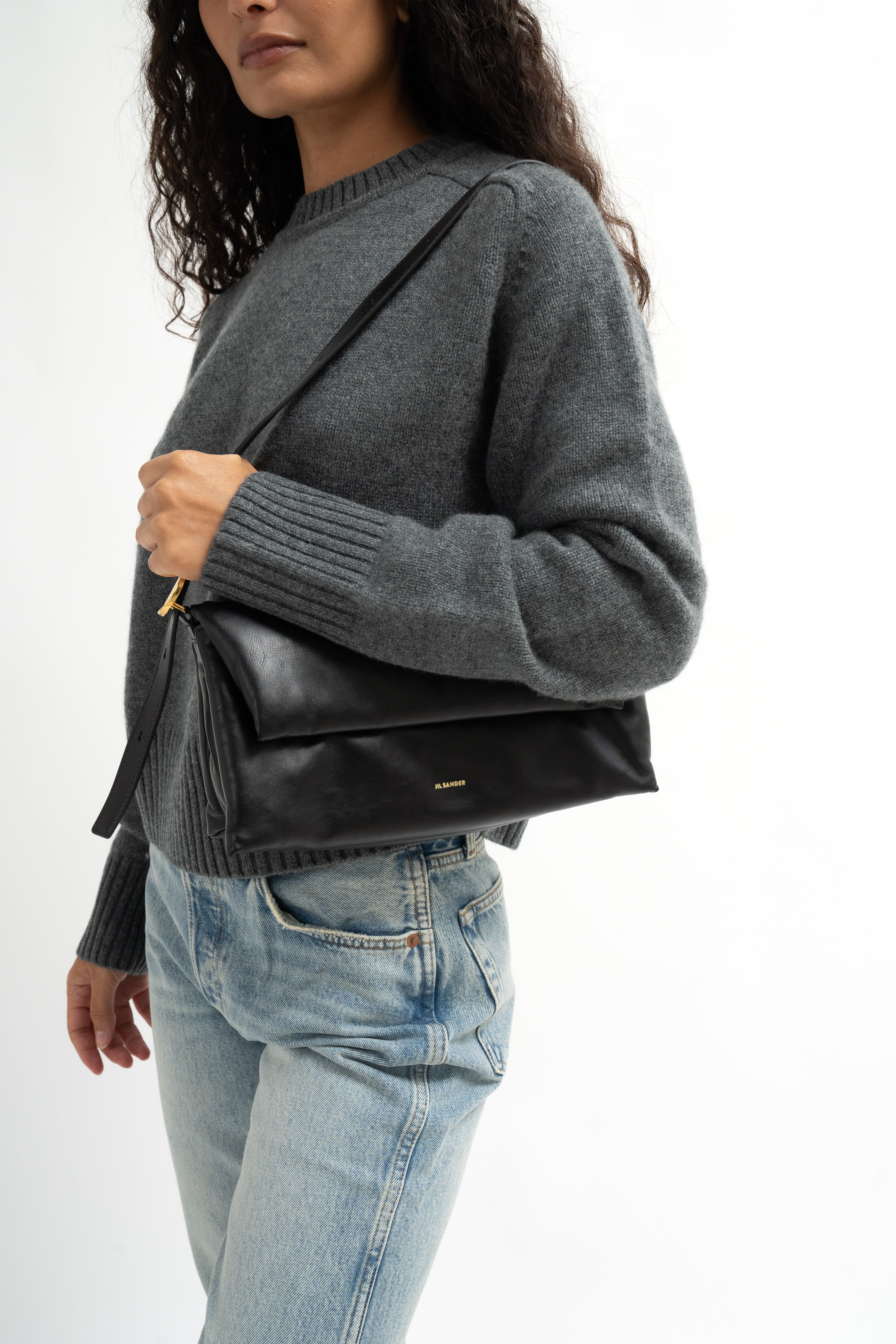 Jil Sander Origami Leather Shoulder Bag