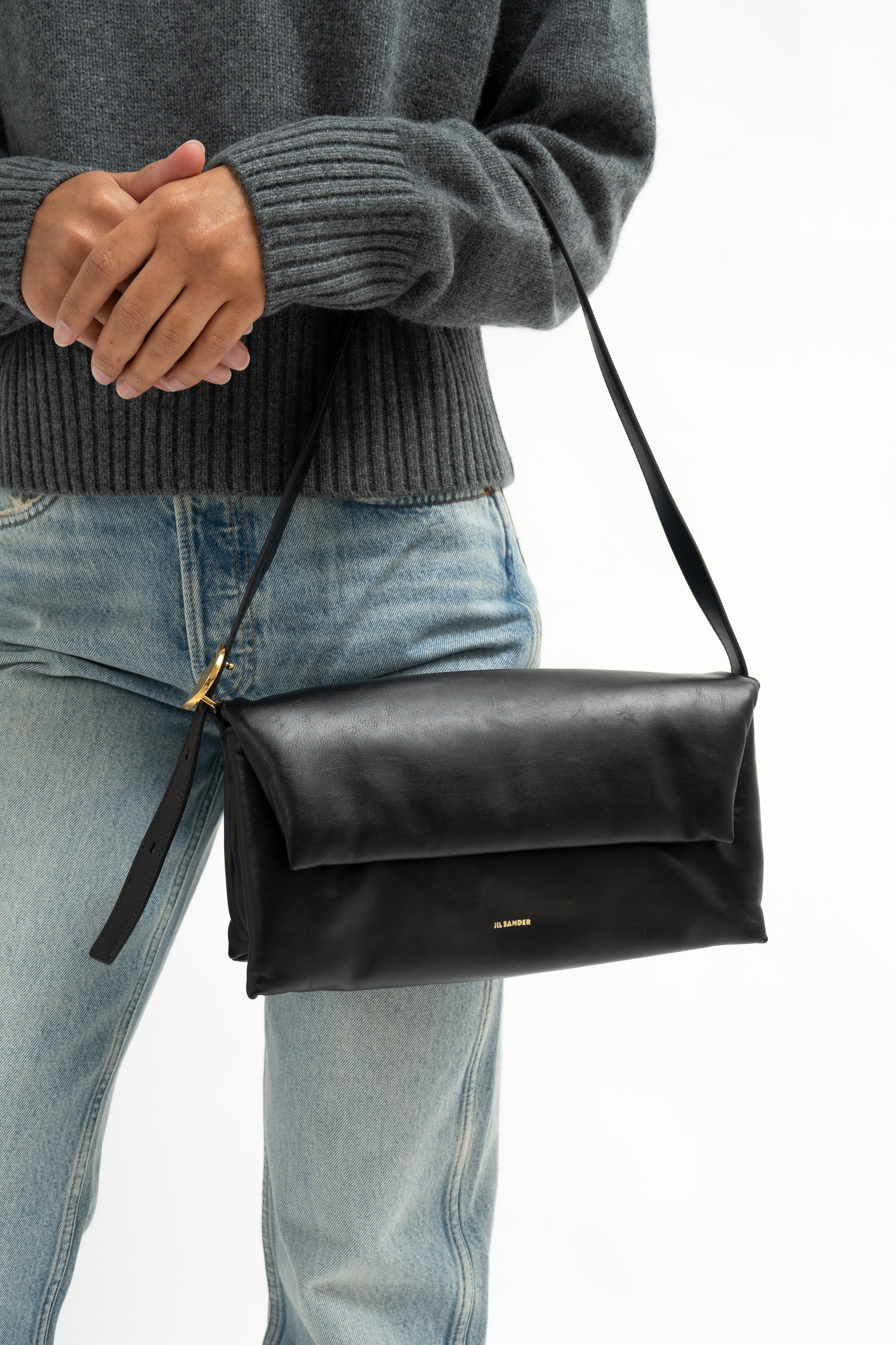 Jil Sander Origami Leather Shoulder Bag
