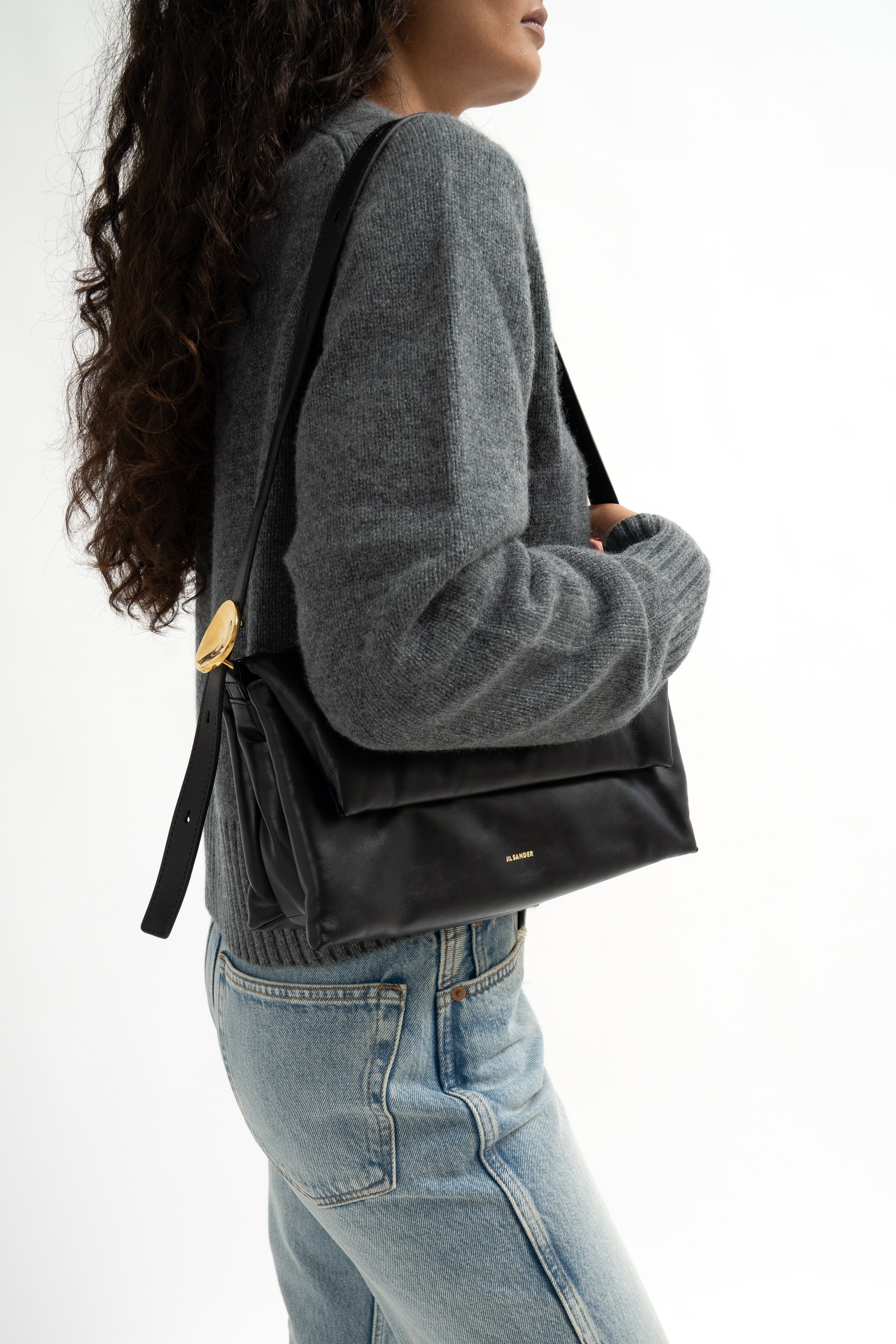 Jil Sander Origami Leather Shoulder Bag