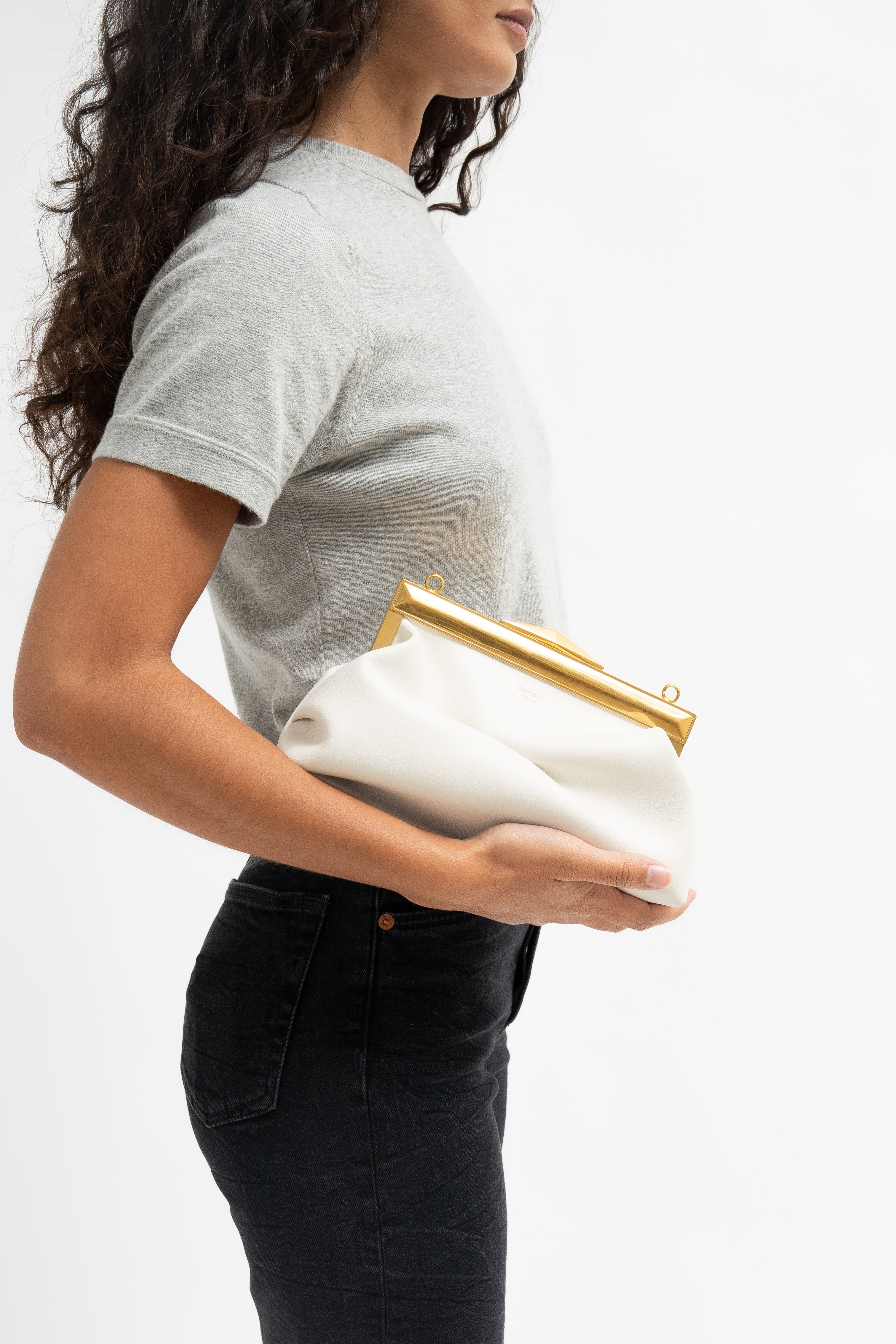 Jimmy Choo Small Diamond Frame Soft Leather Clutch - Bessette