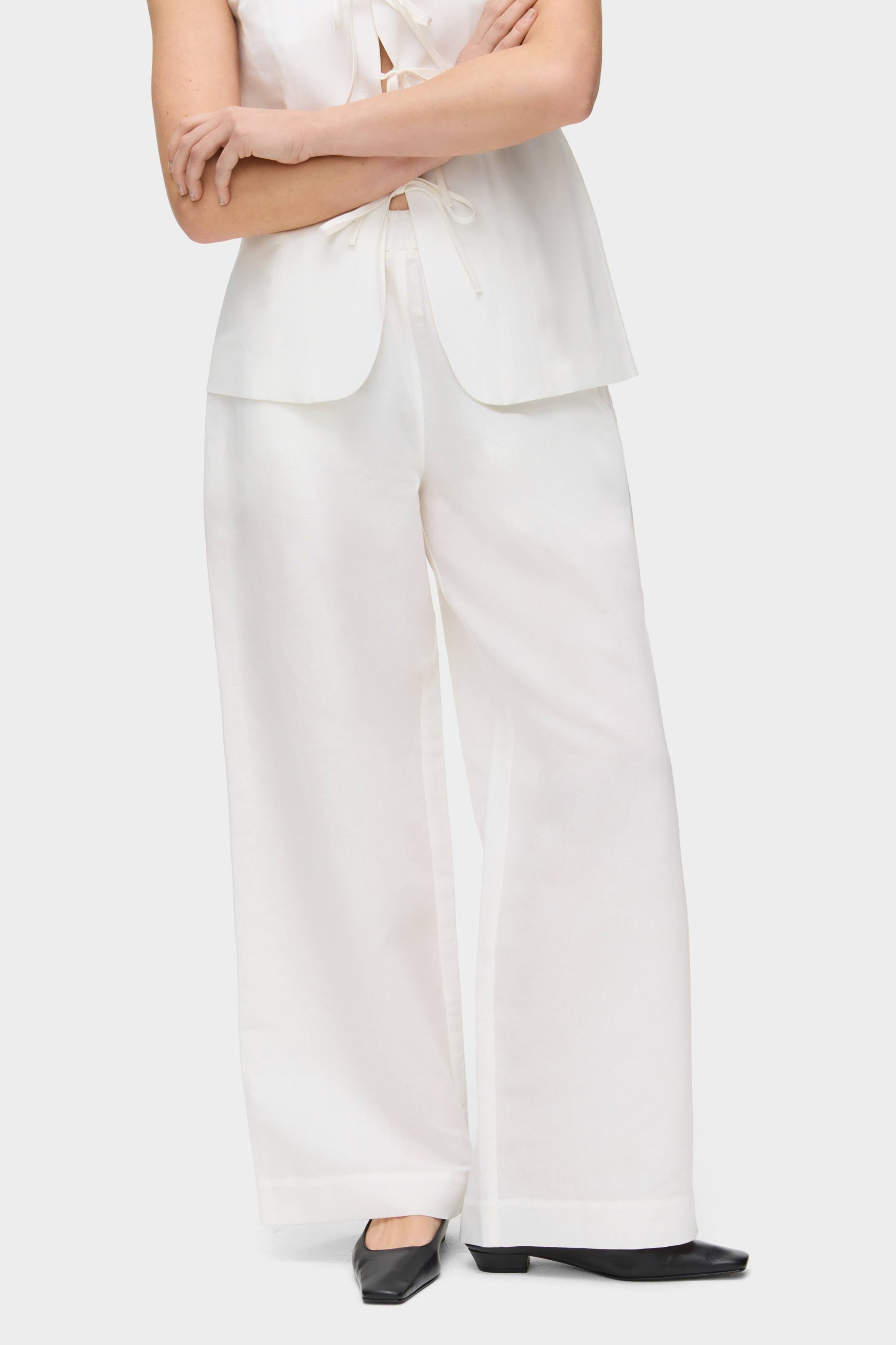 Alara Linen Wide Leg Trouser - Bessette