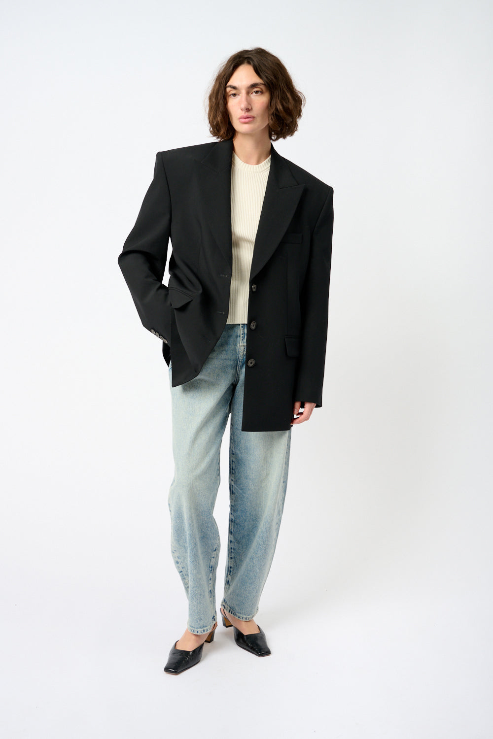The Silk and Wool-Blend Satin Blazer-Magda Butrym-Bessette