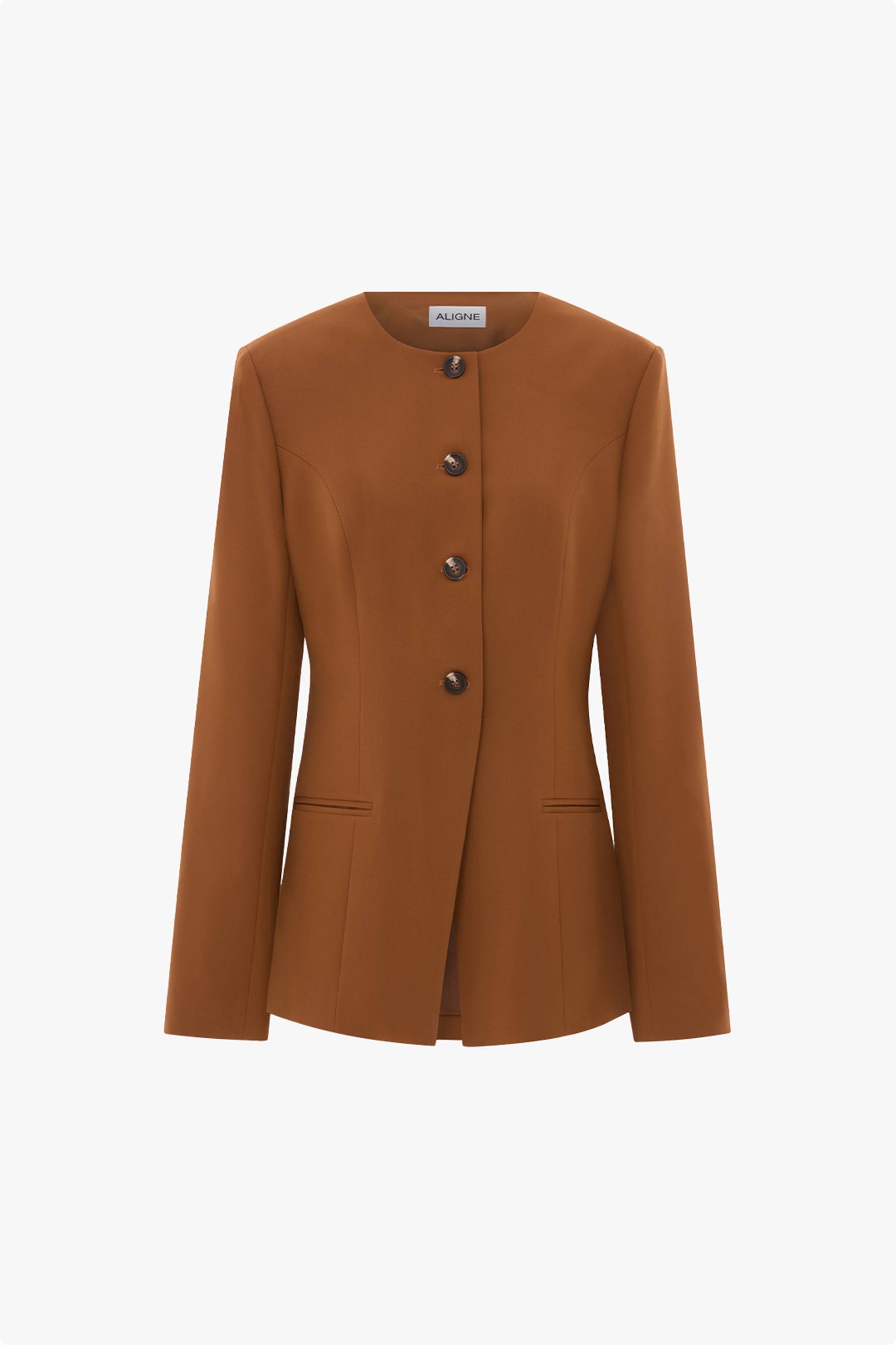 Daphne Waisted Blazer Cognac - Bessette