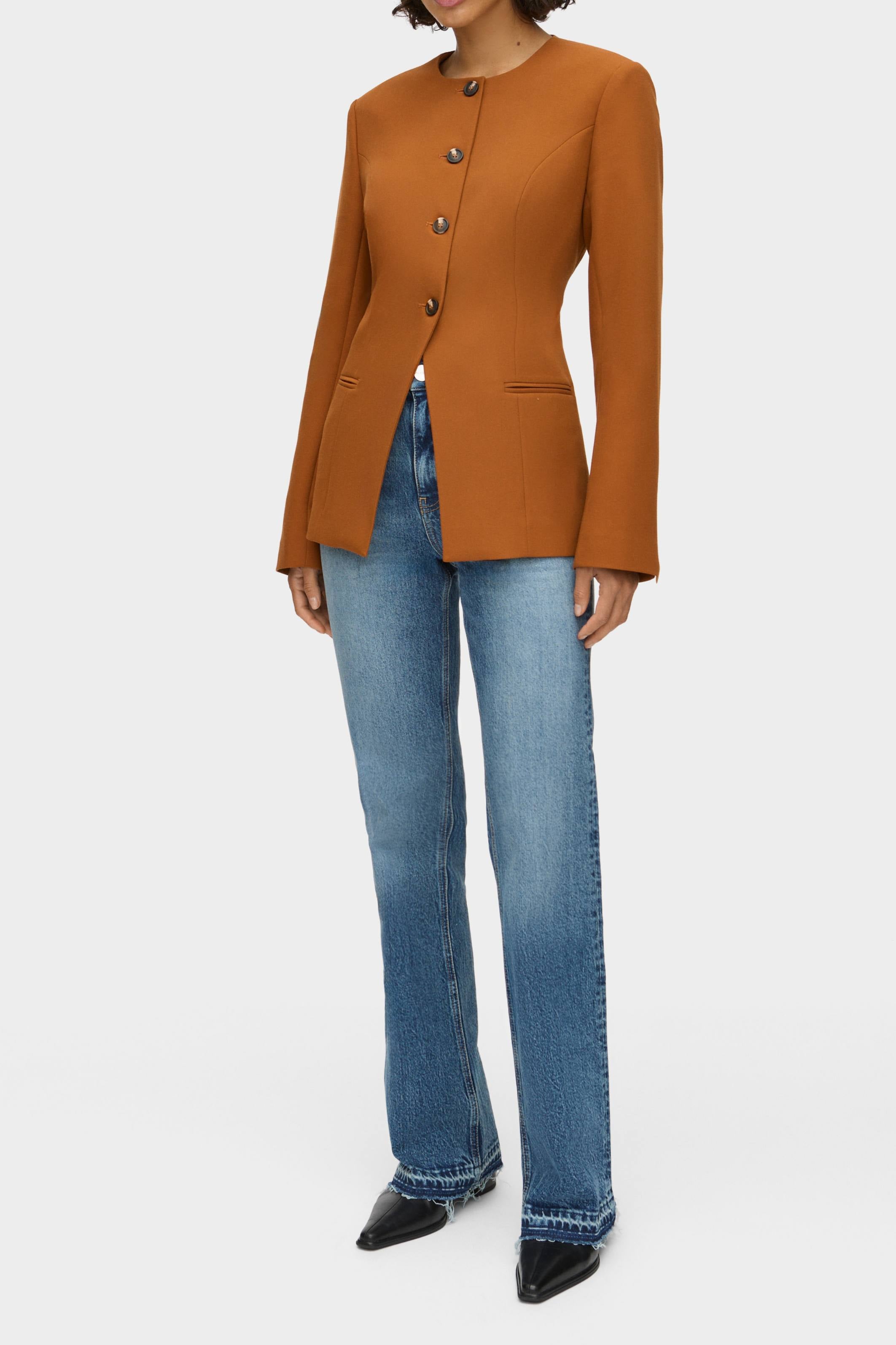 Daphne Waisted Blazer Cognac - Bessette