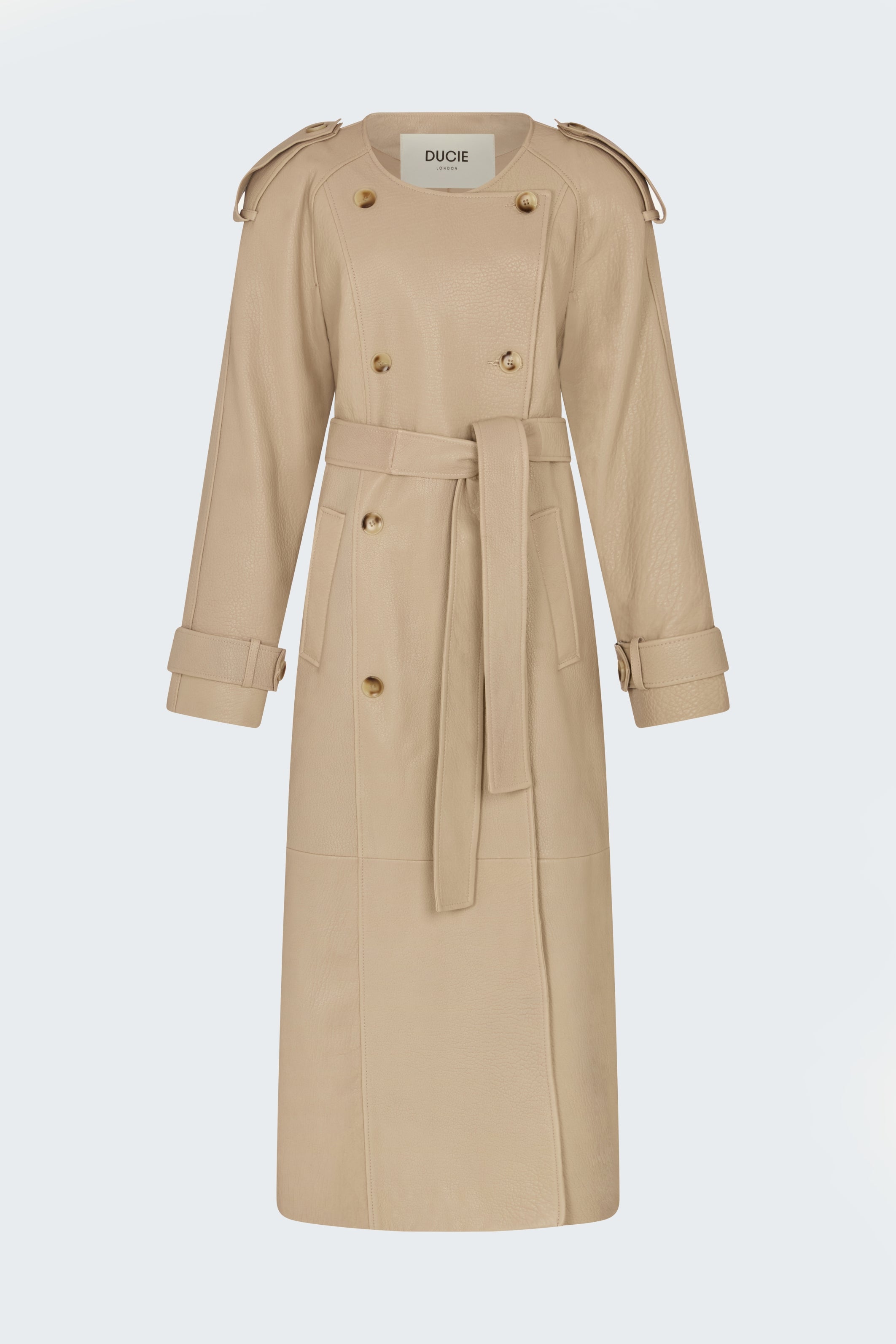 Klarissa Leather Trench Cream