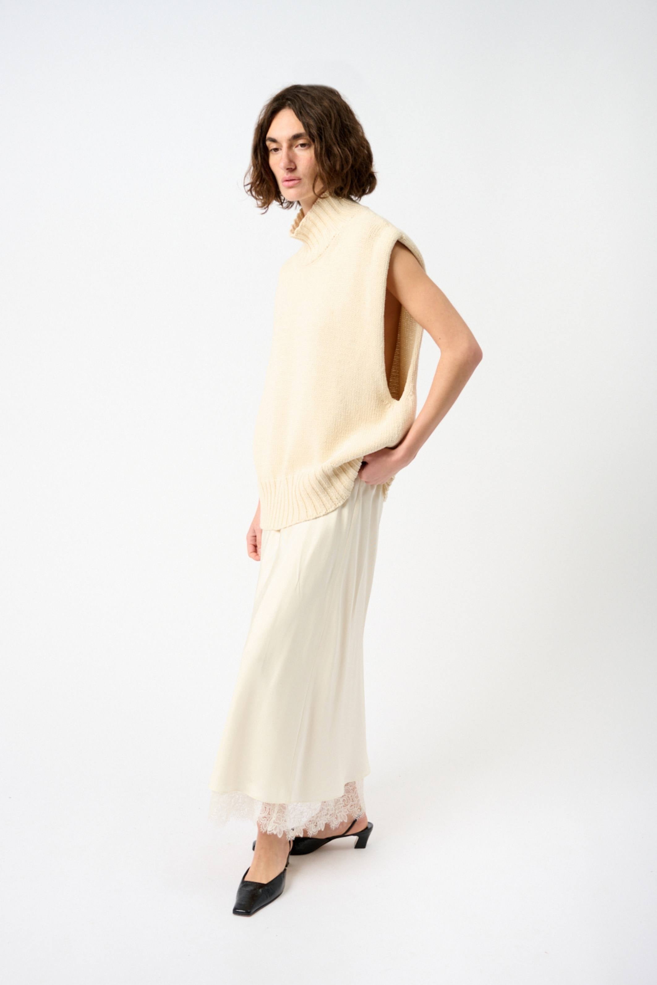 Rollkragenweste aus Kaschmir-Mischung