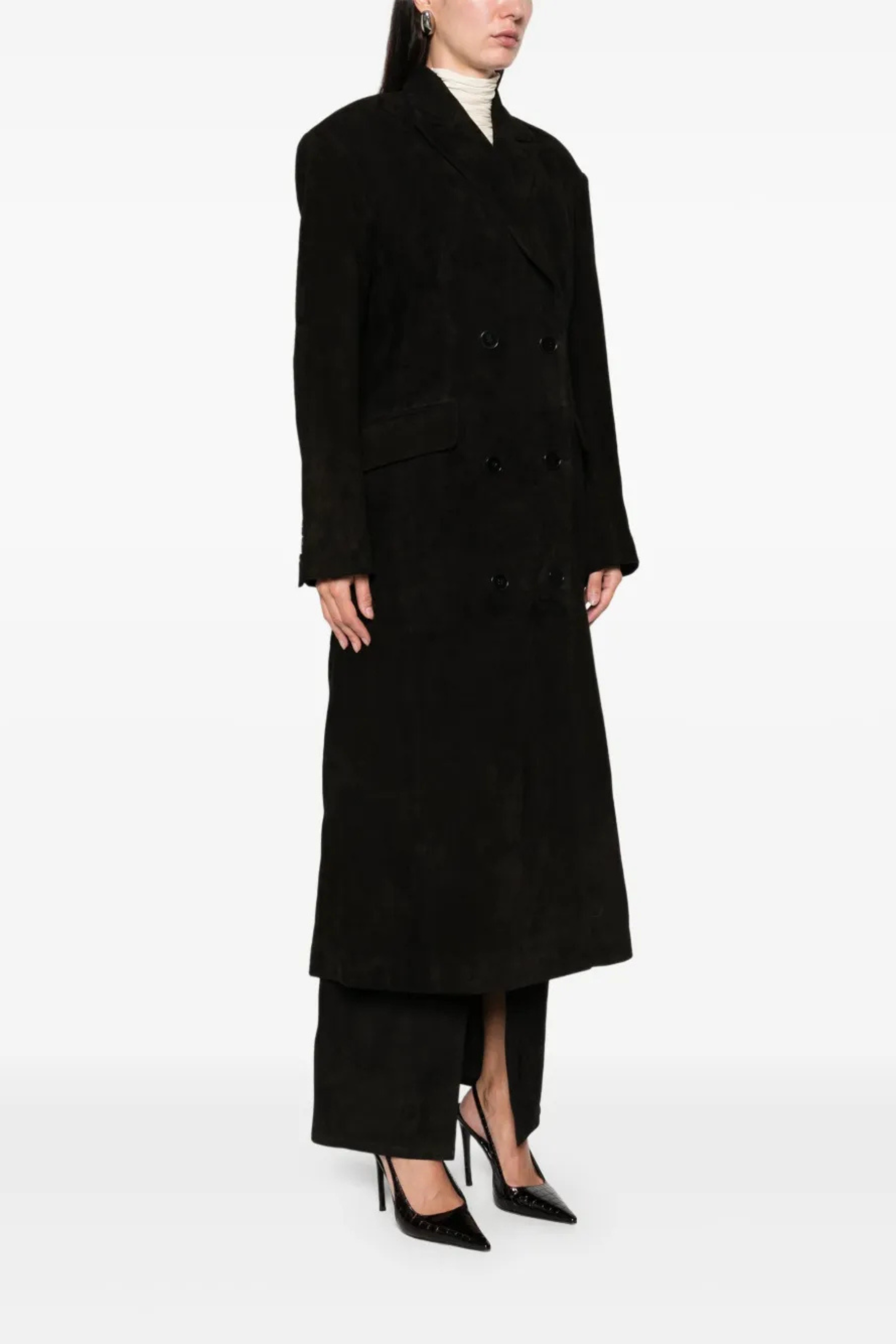 Aggie Suede Coat Black