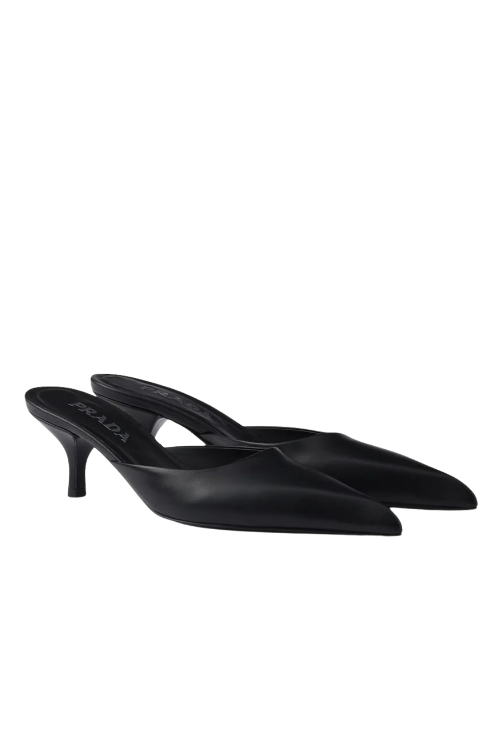 Black Leather Mule