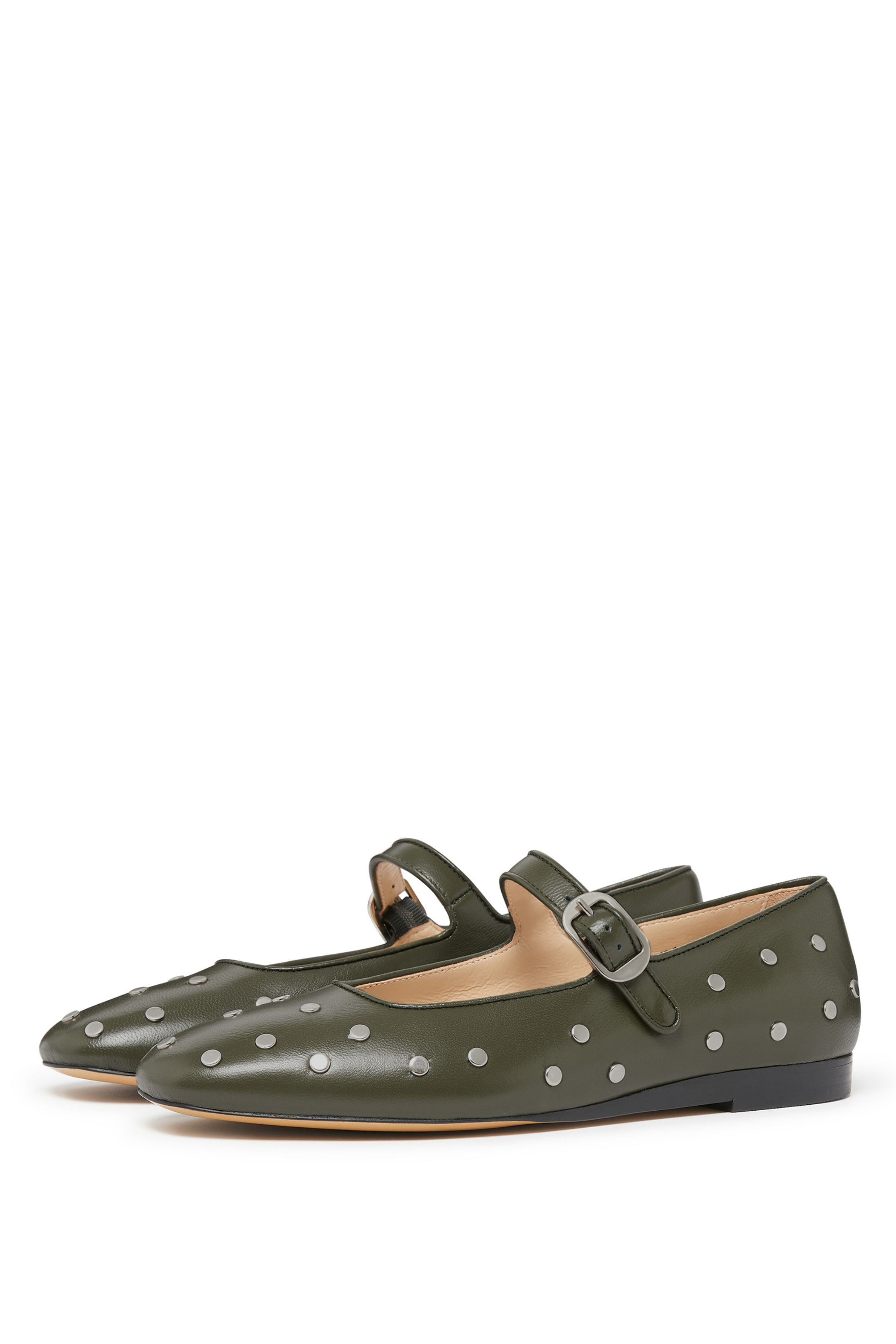 Le Monde Beryl Studded Mary-Jane Flats - Bessette