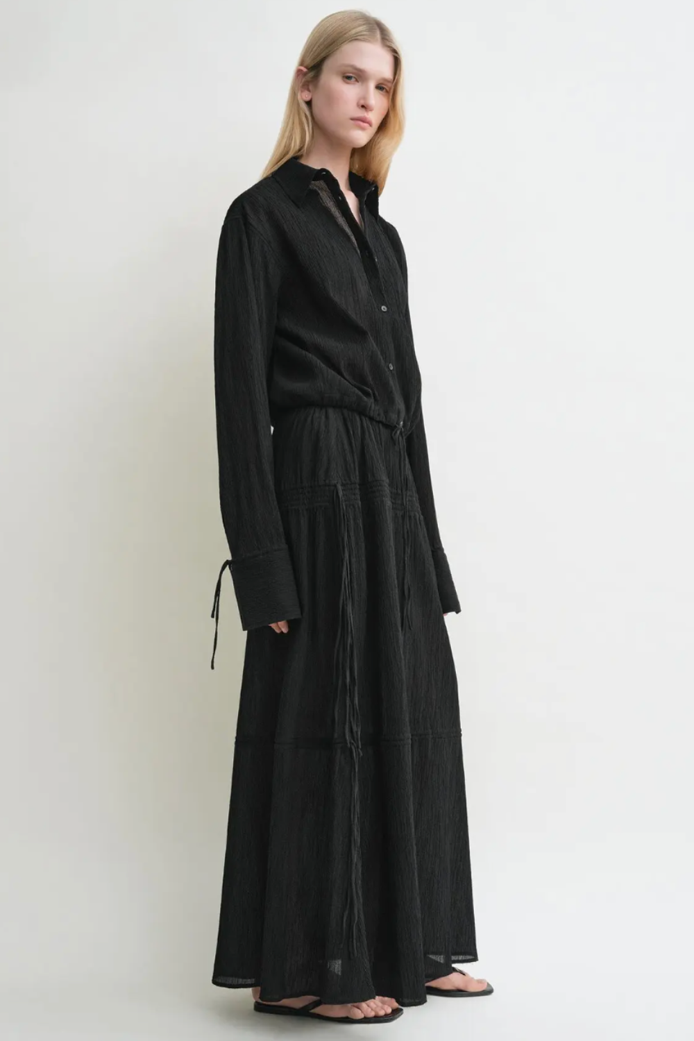 Drawstring Shirt Black