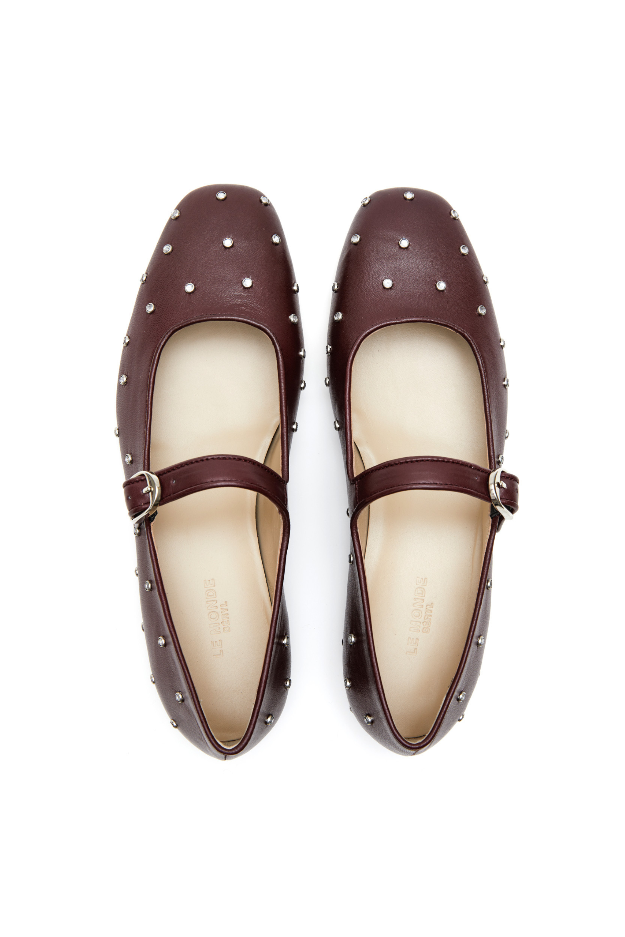 Le Monde Béryl Mary Jane Oxblood Crystal - Bessette