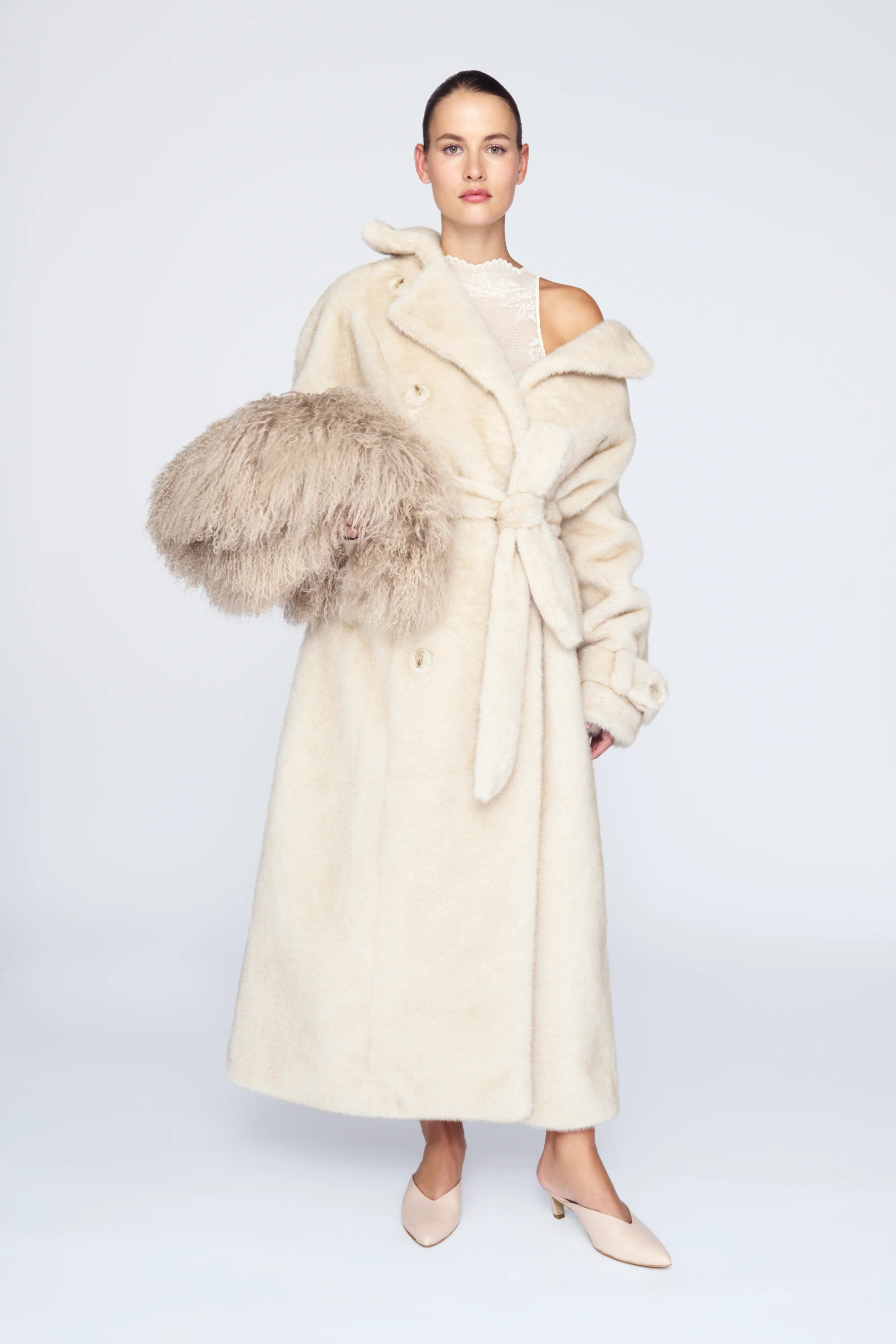 Thalia Fur Coat Cream