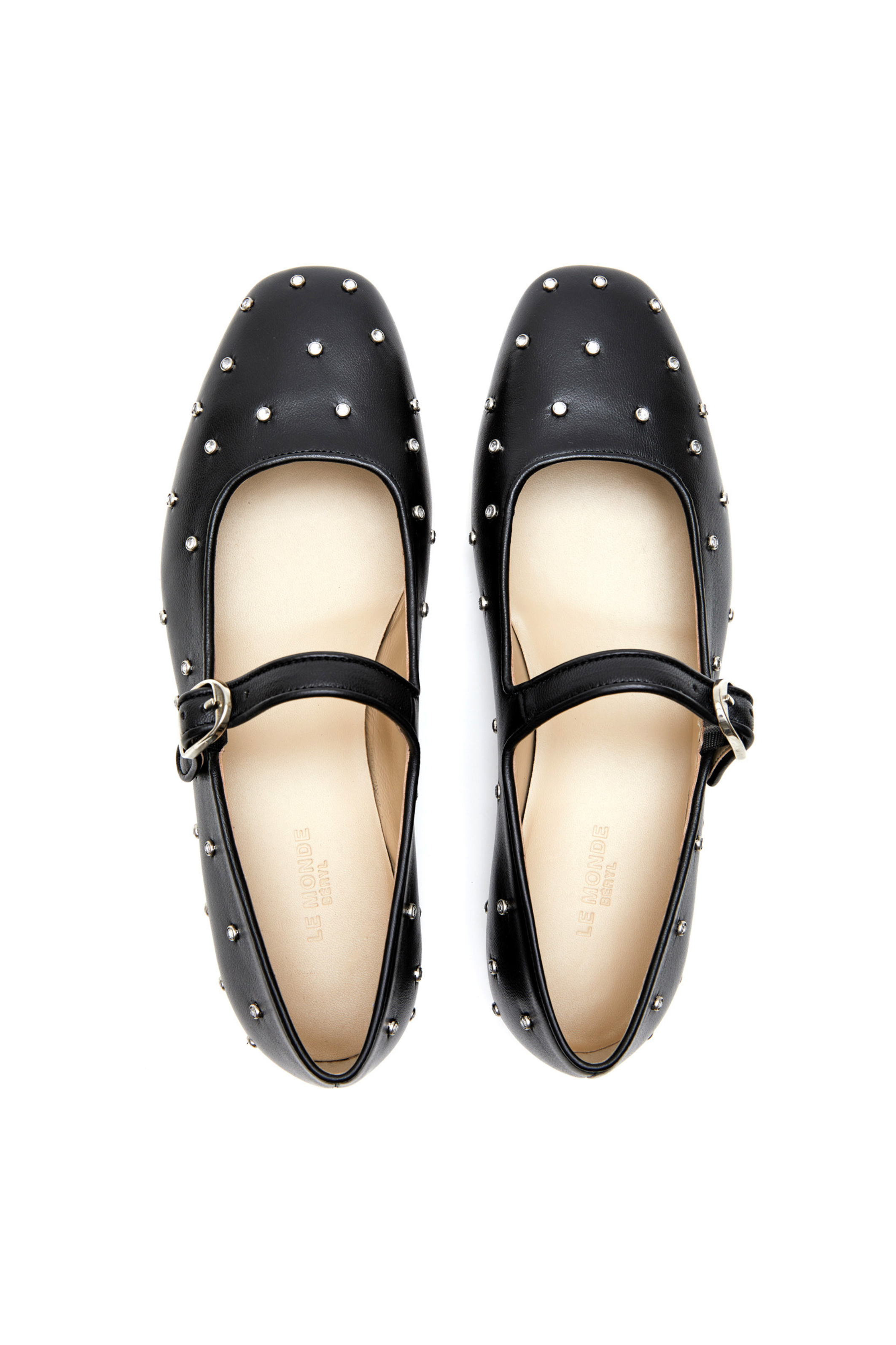 Le Monde Béryl Mary Jane With Crystals Black - Bessette