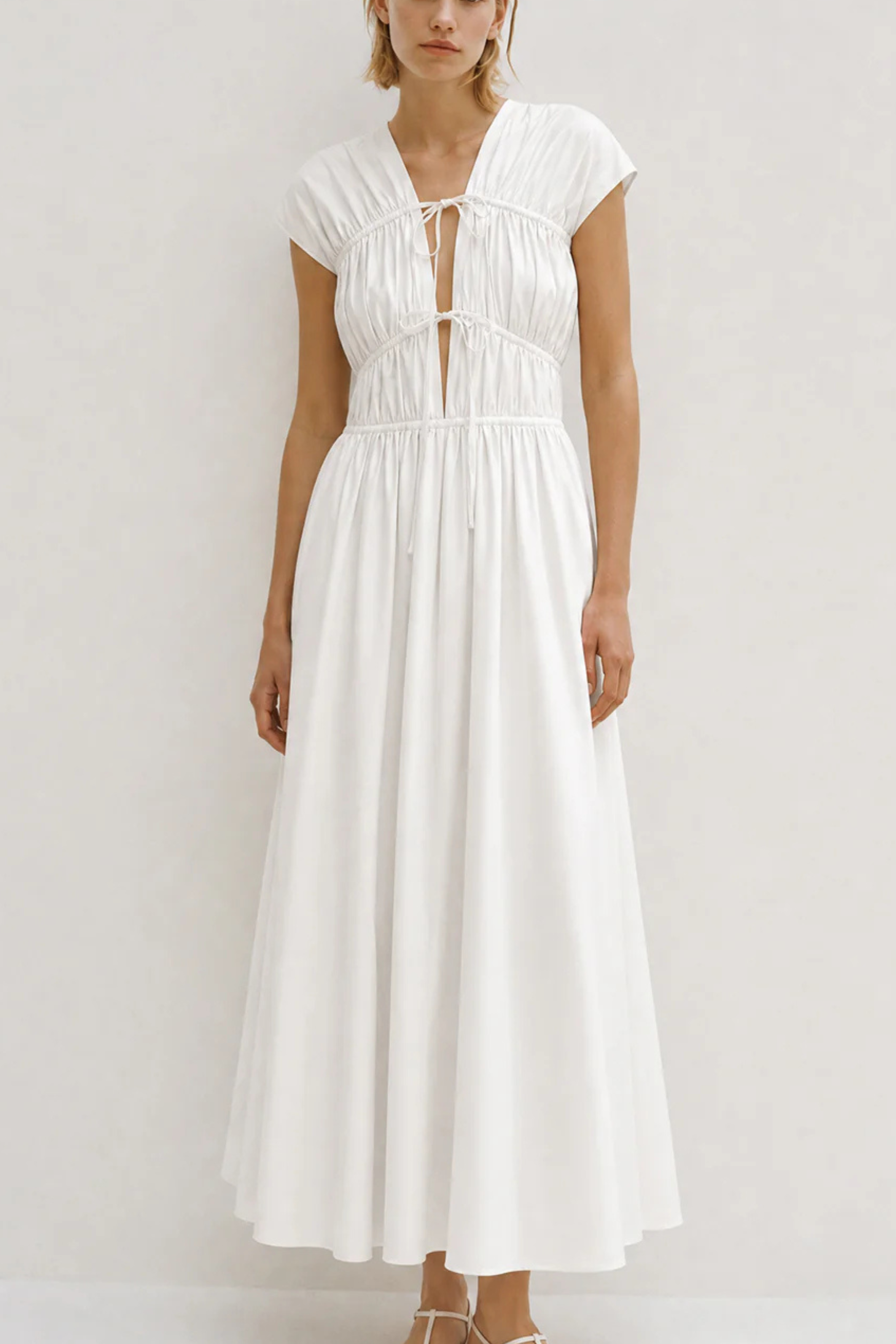 Ceres Organic Cotton Midi Dress White