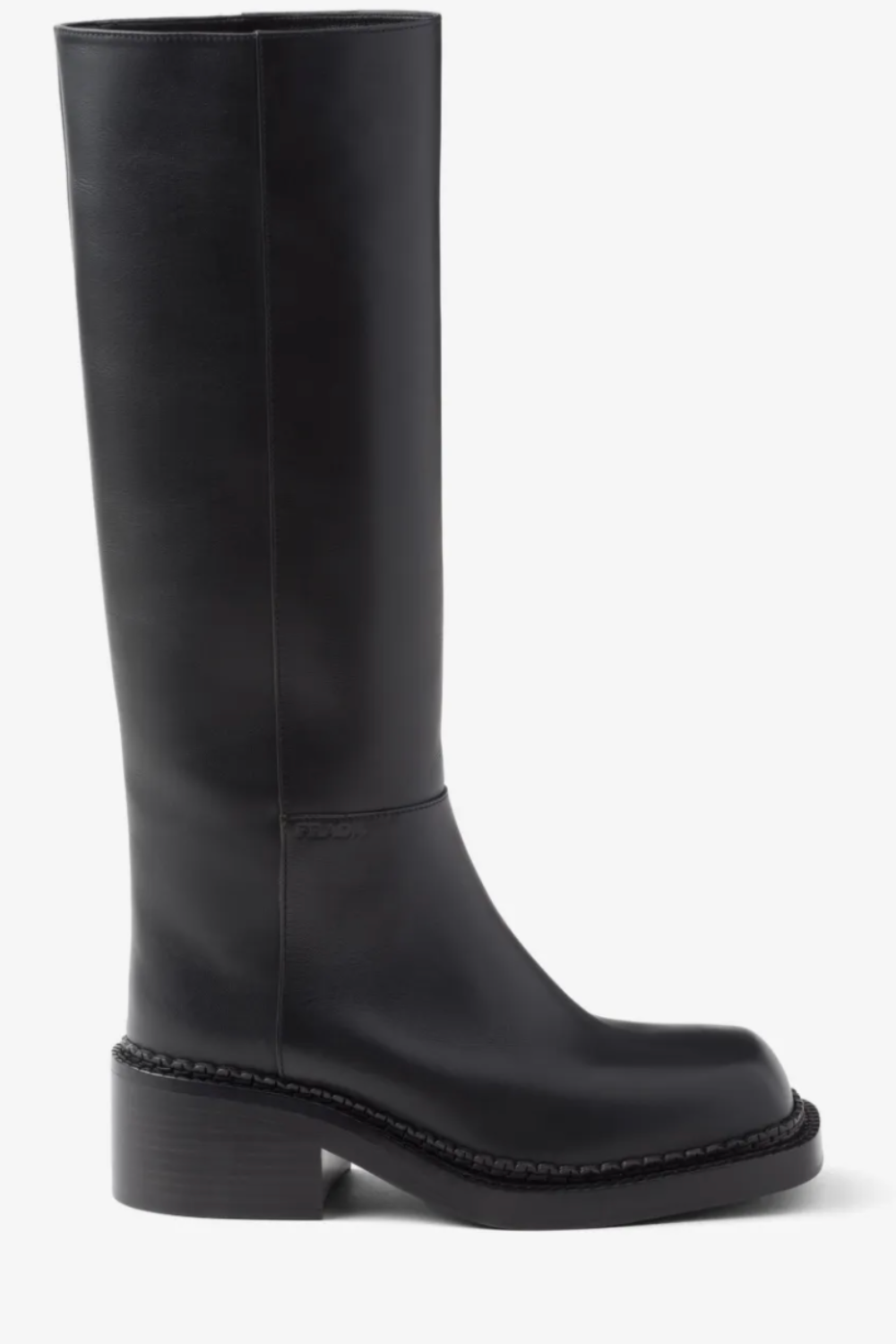 Knee-high 55mm leather boots black