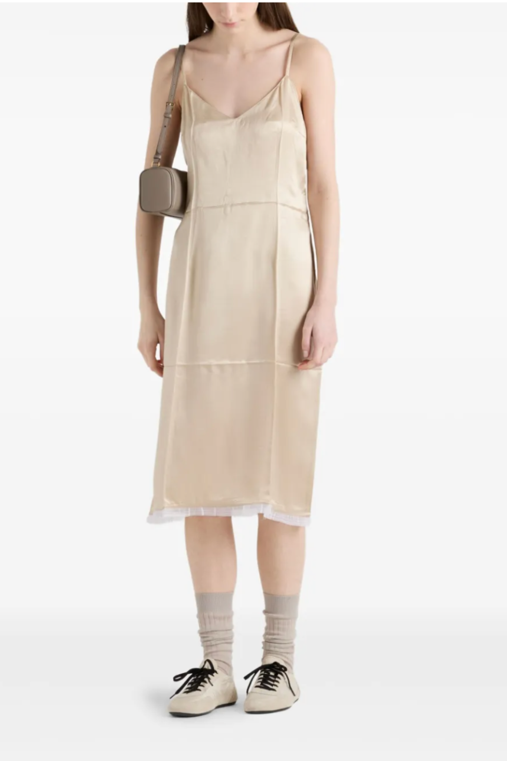 Satin Crepe Midi Dress