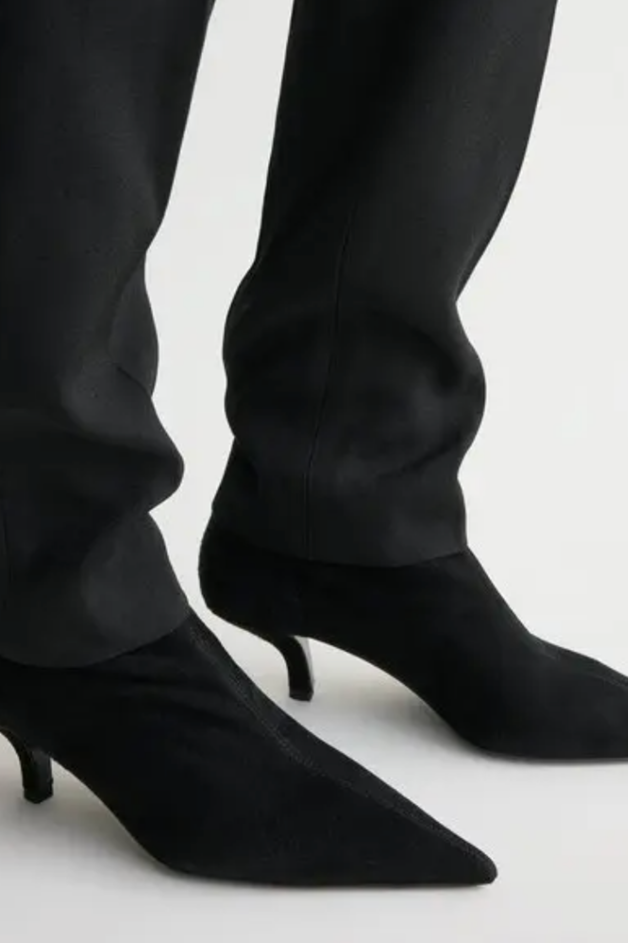 Suede Heeled Sock Boots