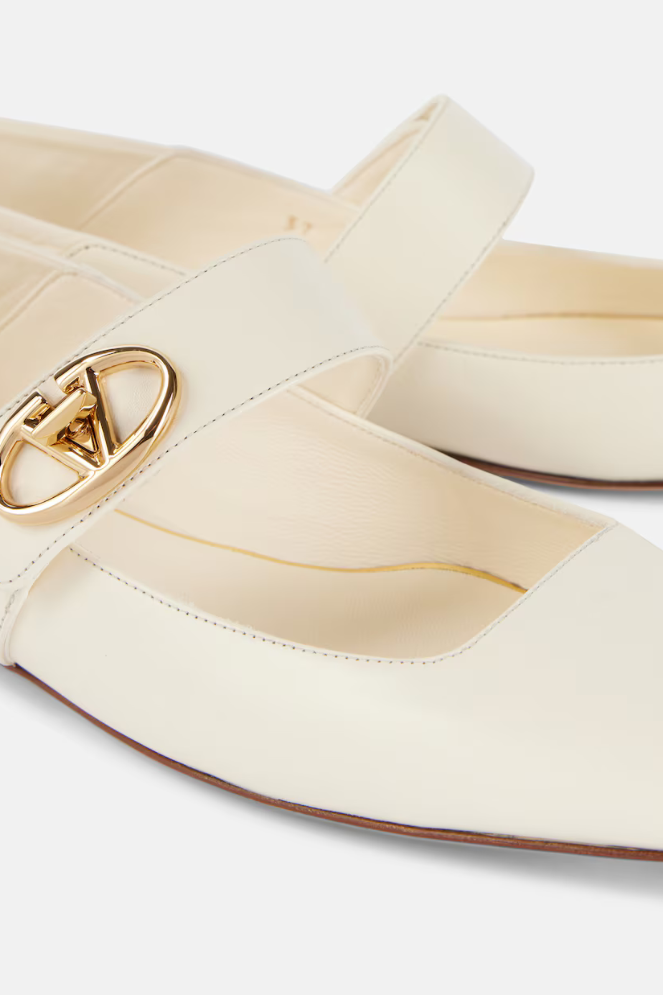 Valentino V-Logo Mary Jane Flats - Ivory - Bessette