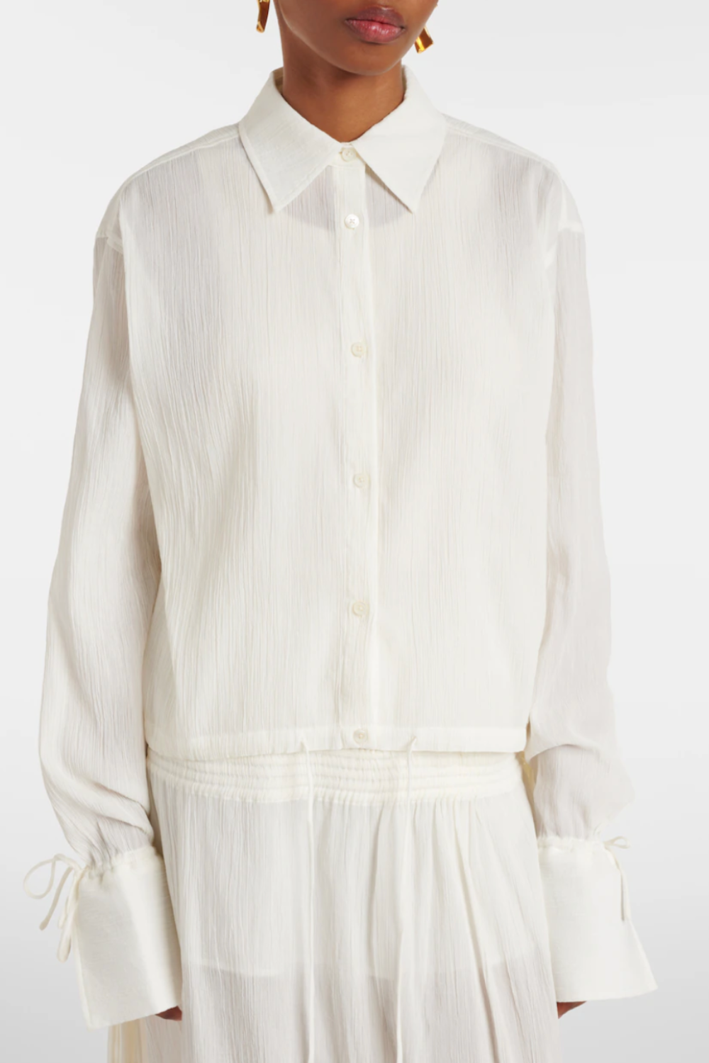 Drawstring Shirt Off-White