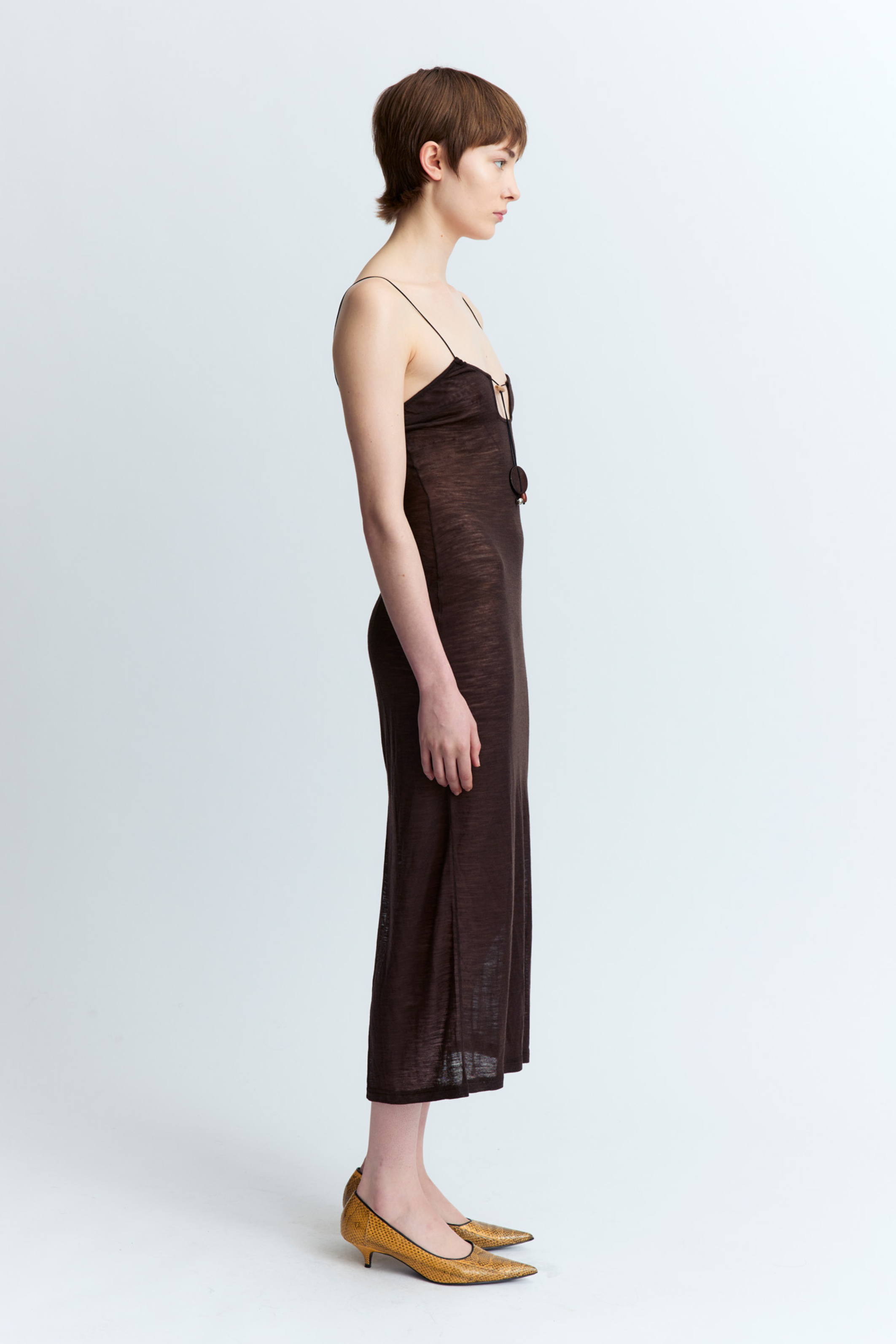 Solaria Midi Dress Brown - Bessette