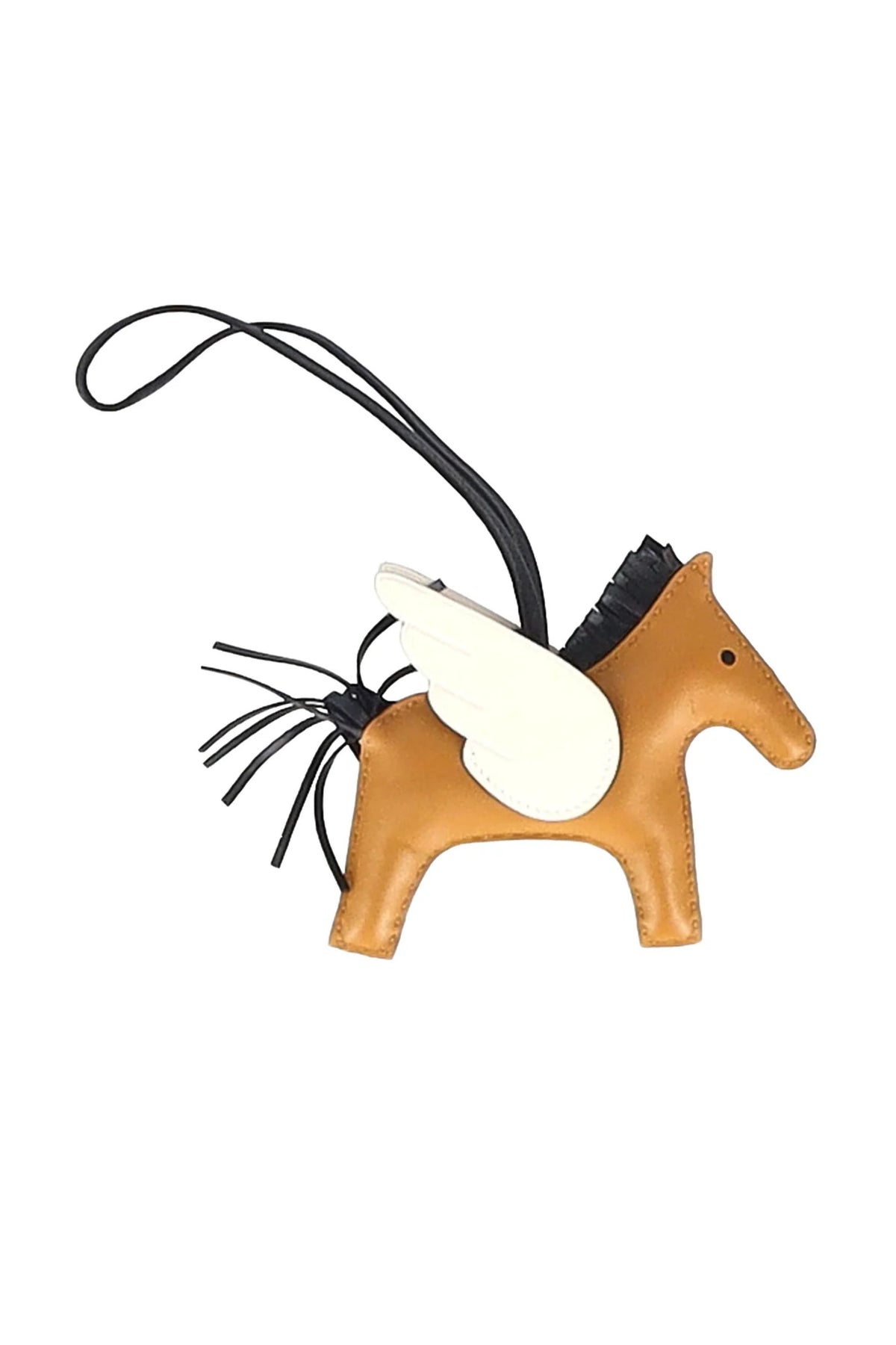 Hermès Rodeo MM Charm in Brown Leather