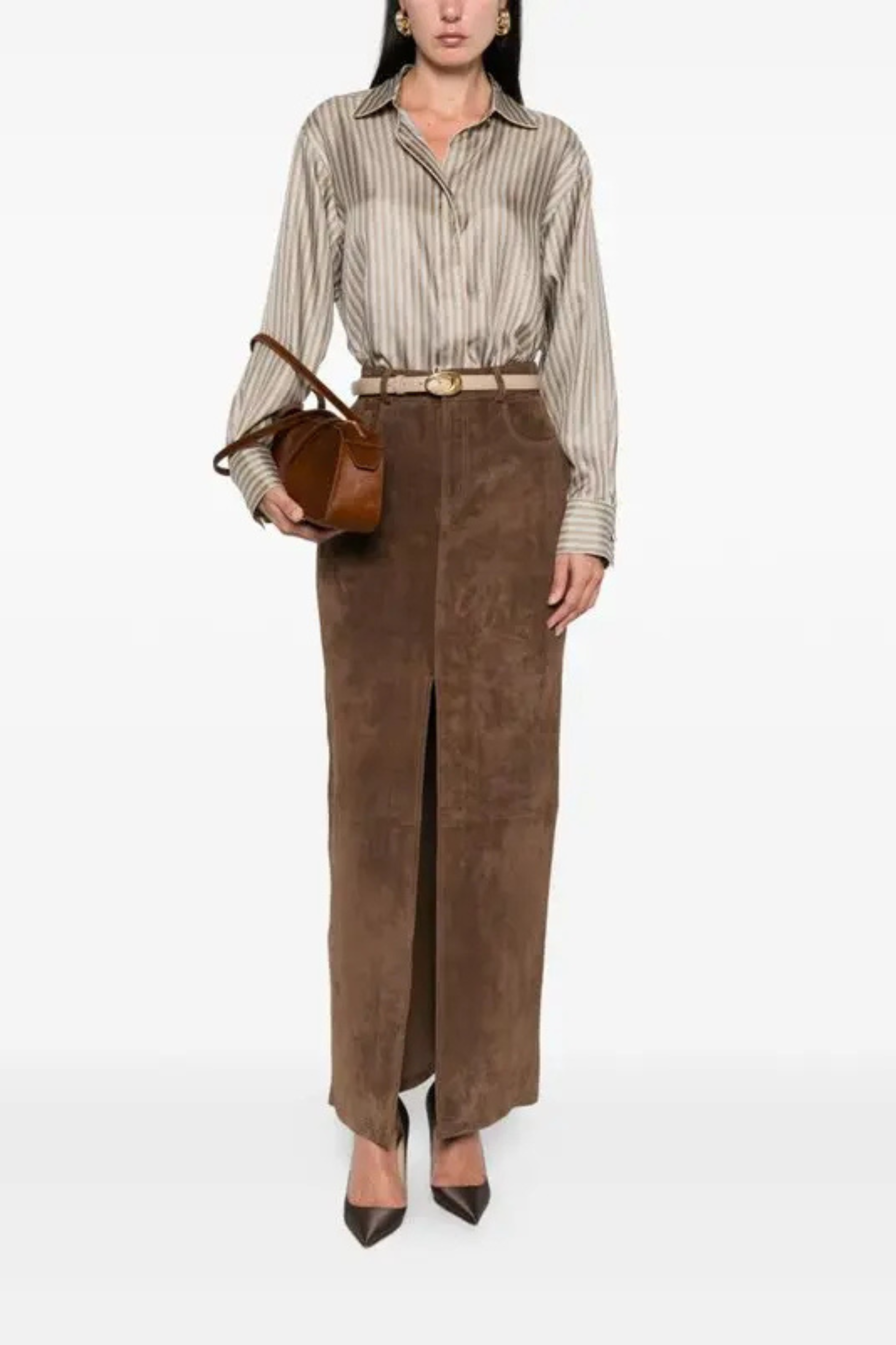 Chicago Skirt Brown Suede