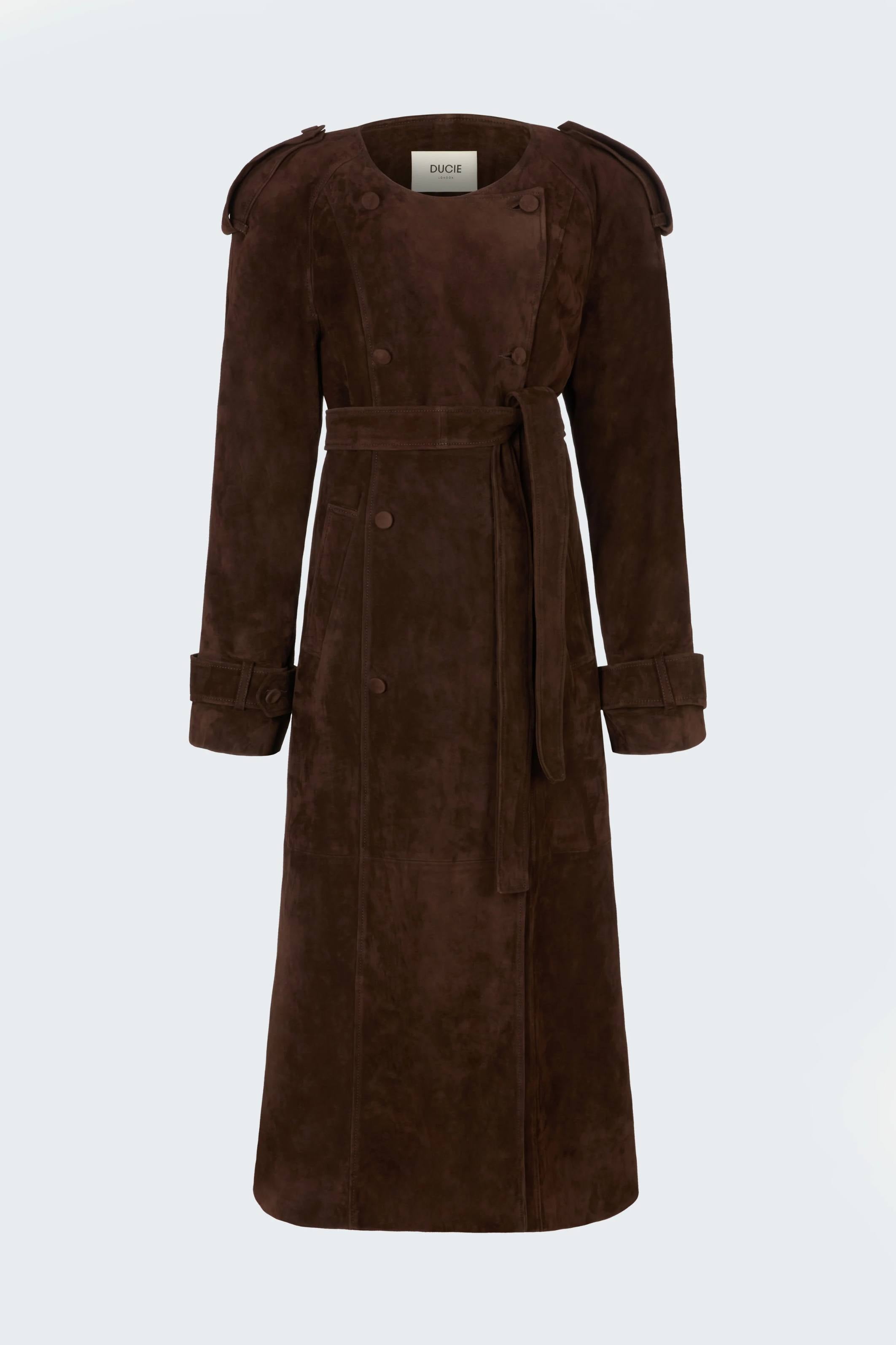 Klarissa Suede Trench Espresso